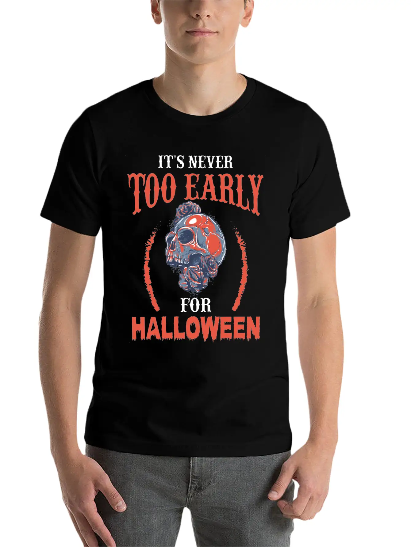 Halloween Skull Essential Unisex Summer Tee – Soft Cotton Casual Fit