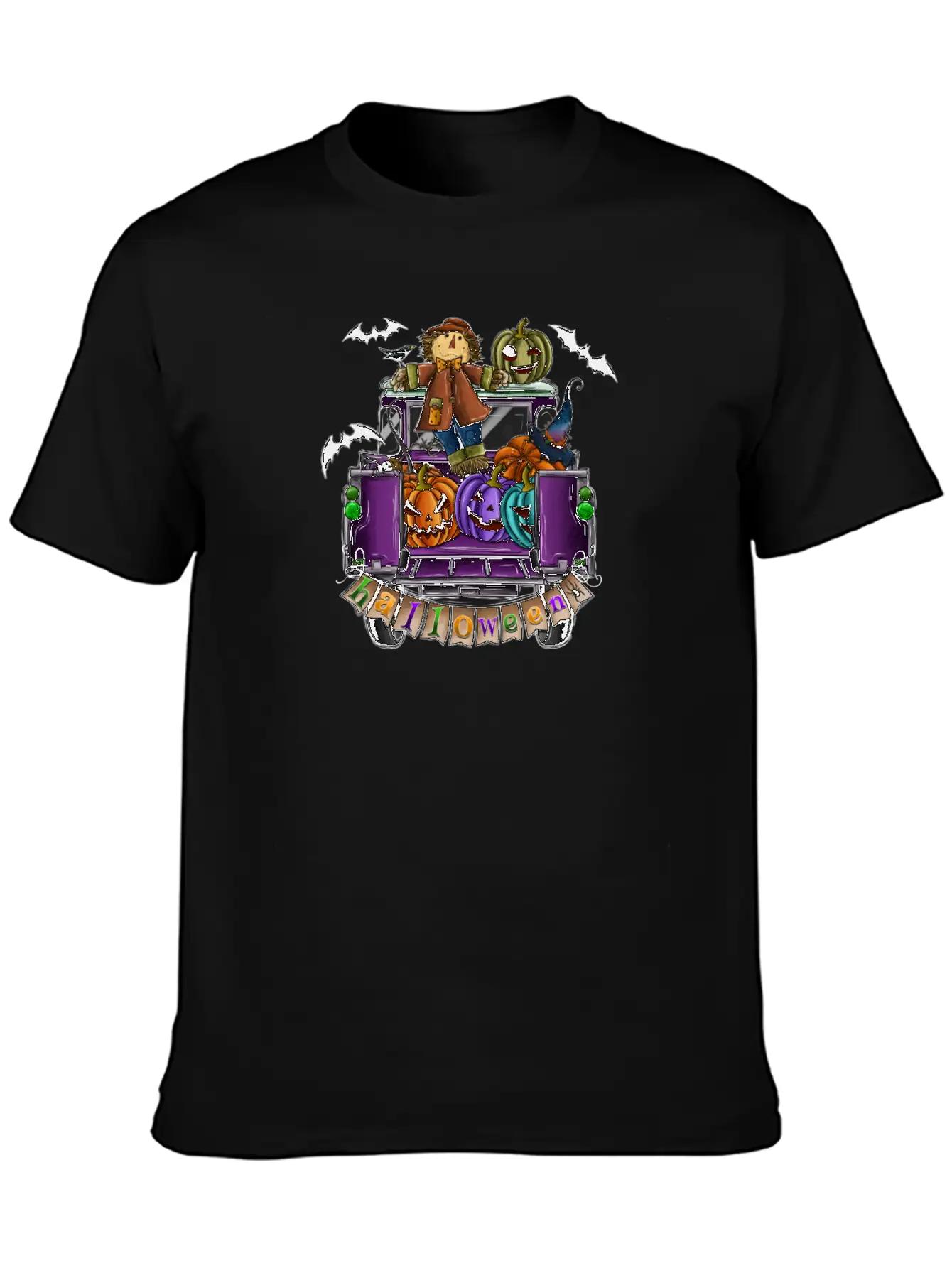 Halloween Truck Basic Graphic T-Shirt – Daily Comfort In Soft Cotton