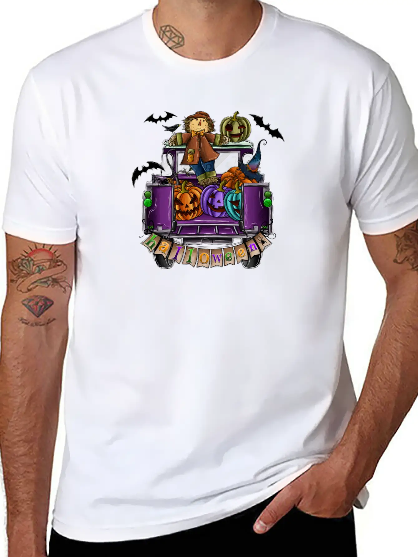 Halloween Truck Basic Graphic T-Shirt – Daily Comfort In Soft Cotton