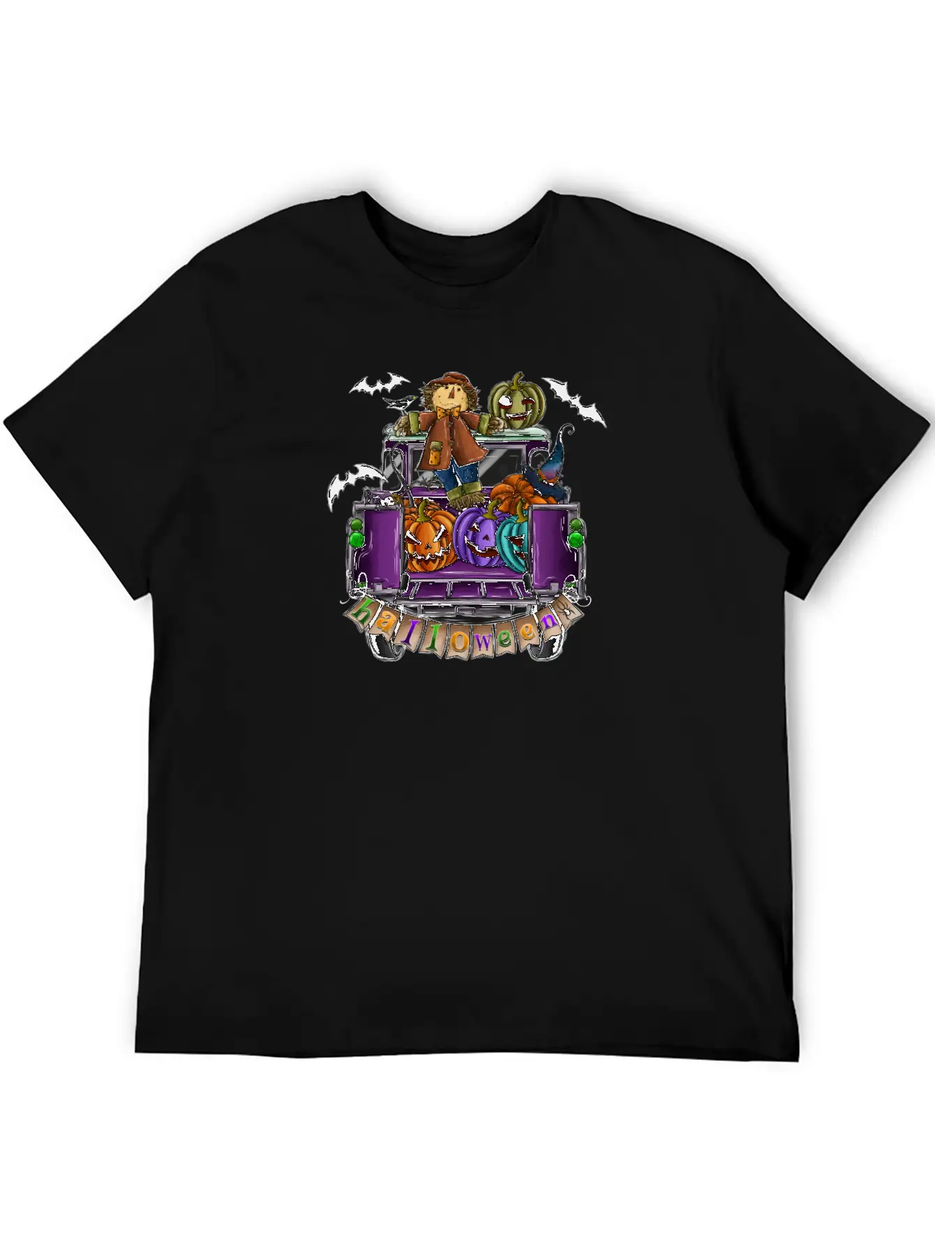 Halloween Truck Basic Graphic T-Shirt – Daily Comfort In Soft Cotton