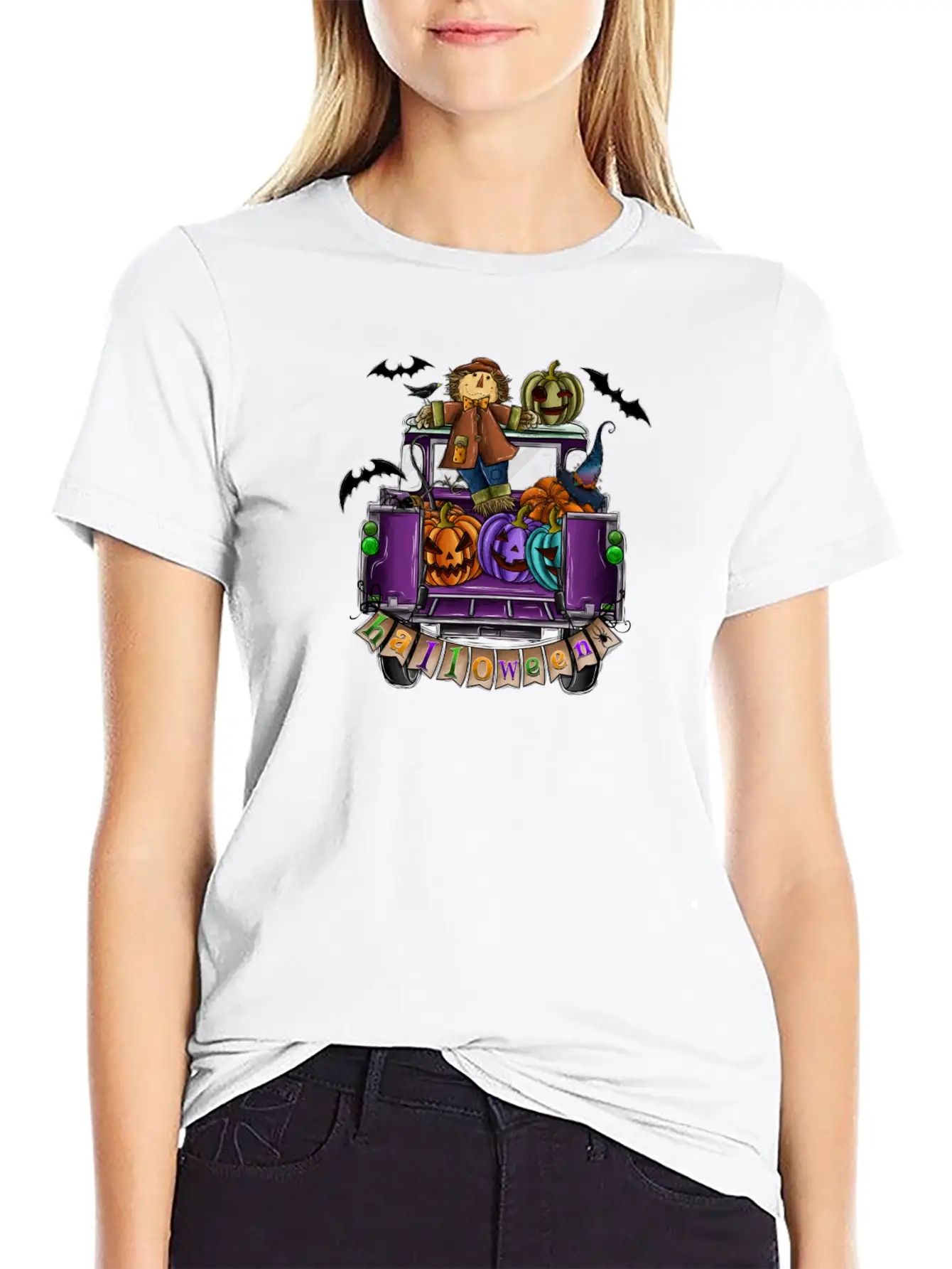 Halloween Truck Basic Graphic T-Shirt – Daily Comfort In Soft Cotton