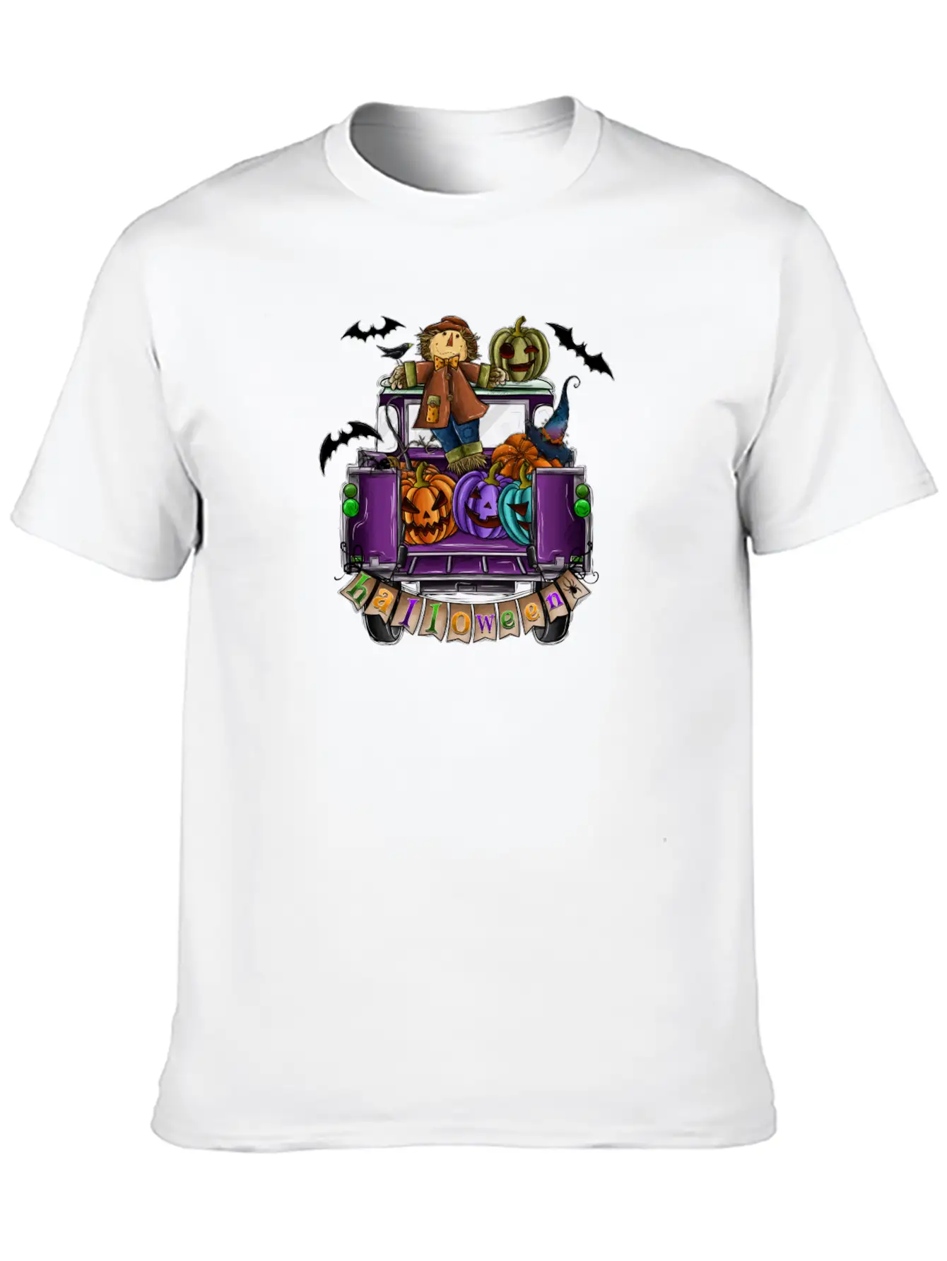 Halloween Truck Basic Graphic T-Shirt – Daily Comfort In Soft Cotton