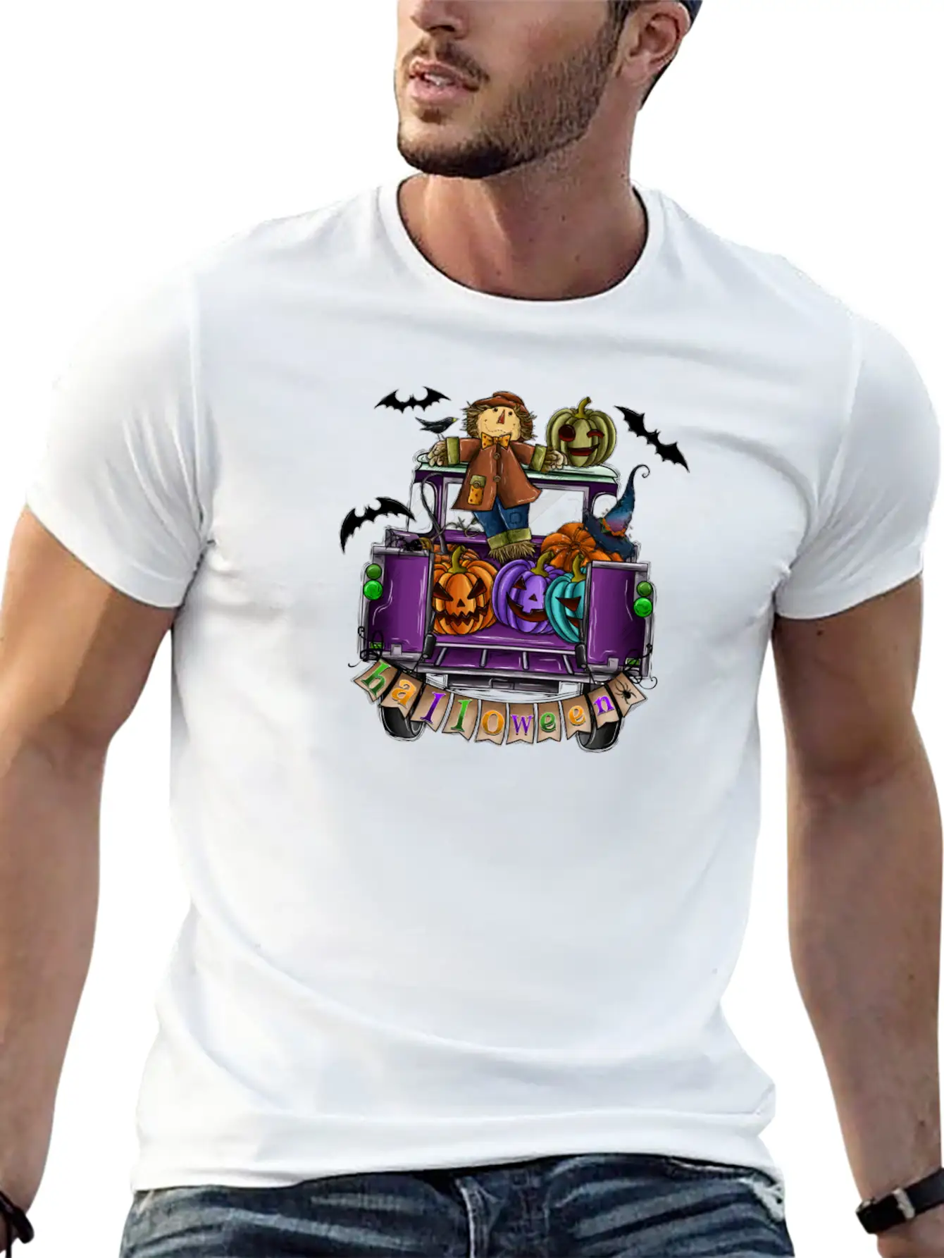 Halloween Truck Basic Graphic T-Shirt – Daily Comfort In Soft Cotton