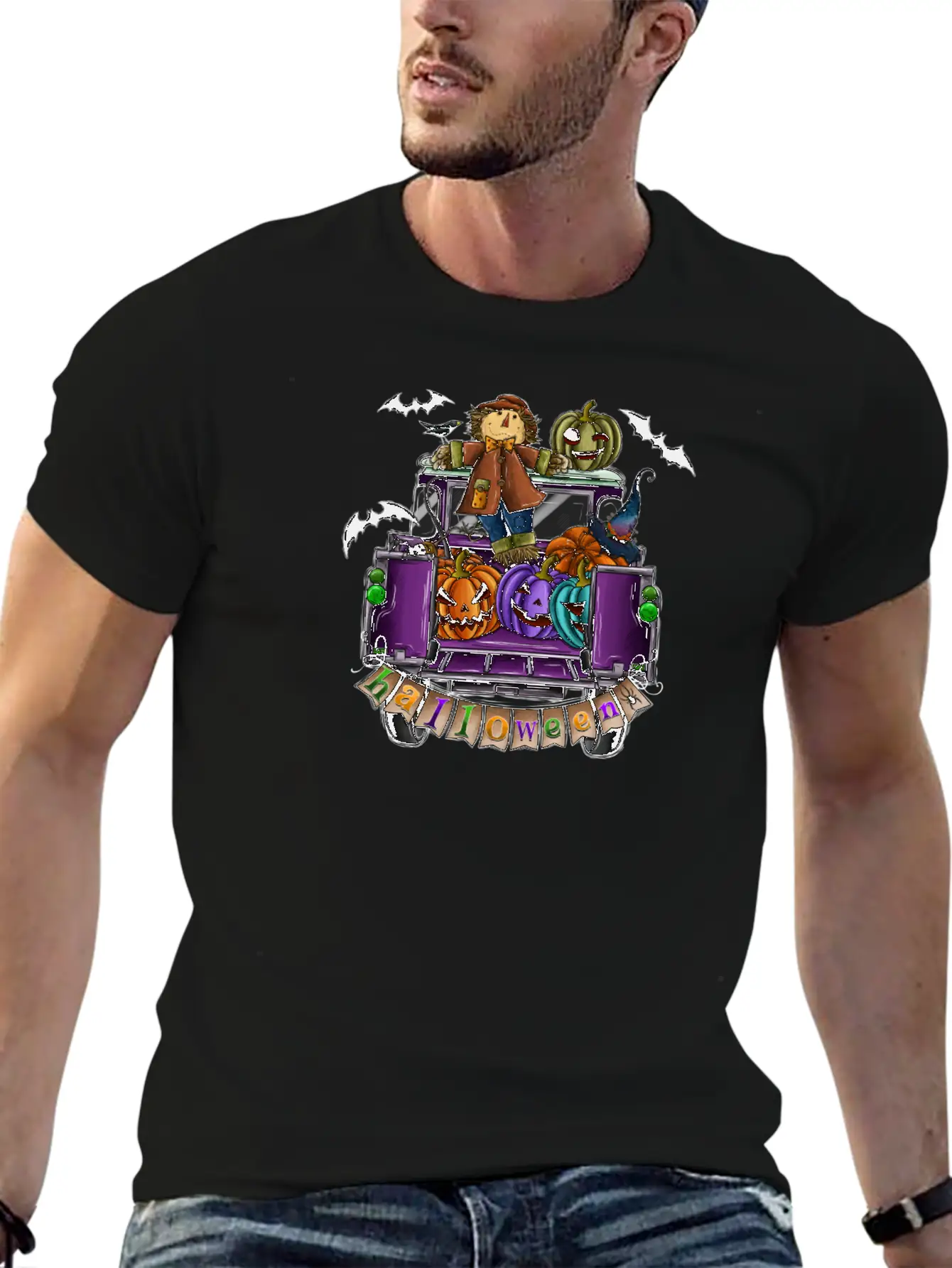 Halloween Truck Basic Graphic T-Shirt – Daily Comfort In Soft Cotton