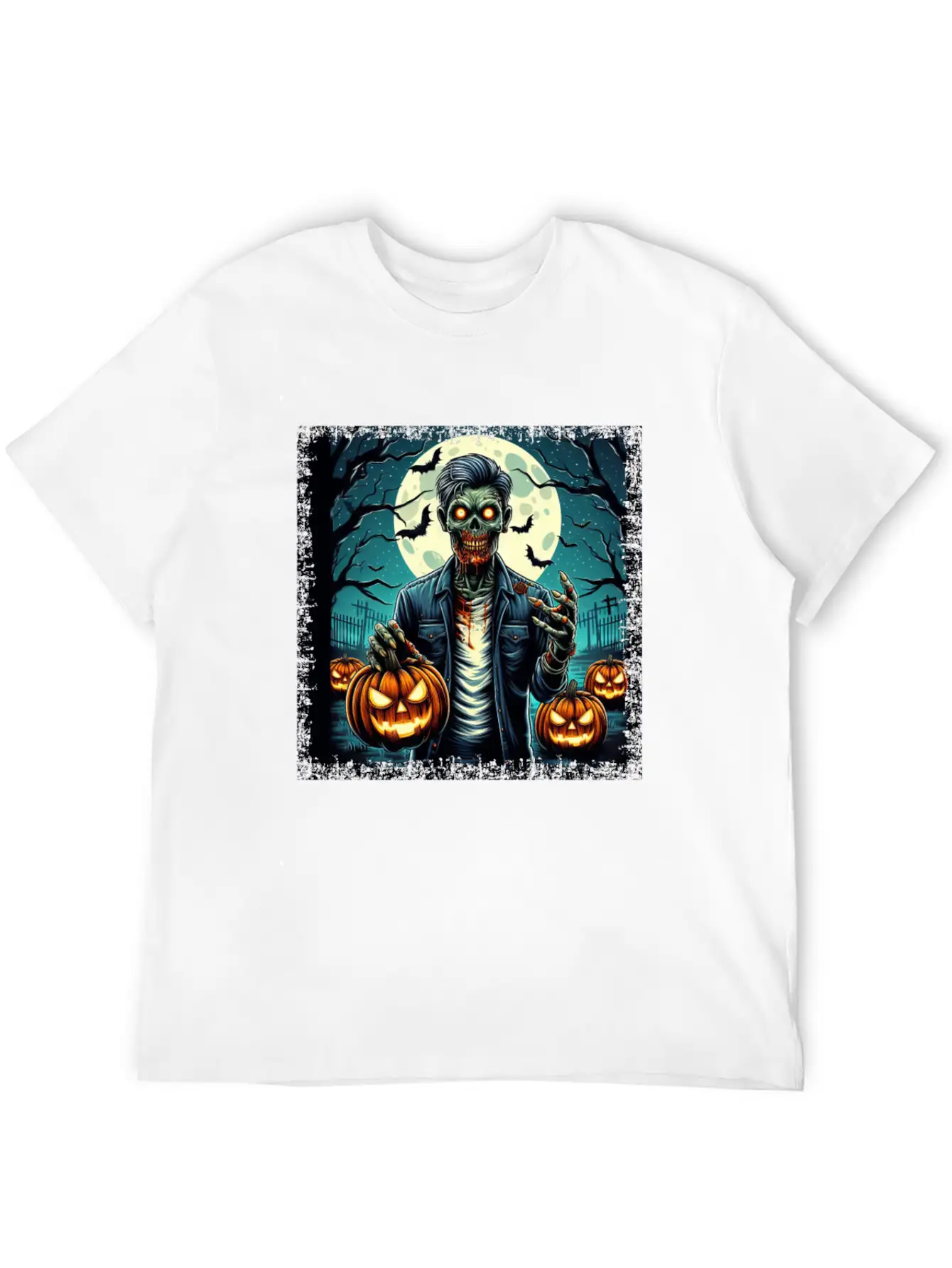 Halloween Zombie Pumpkin Horror Grunge Basic Graphic T-Shirt – Daily Comfort In Soft Cotton