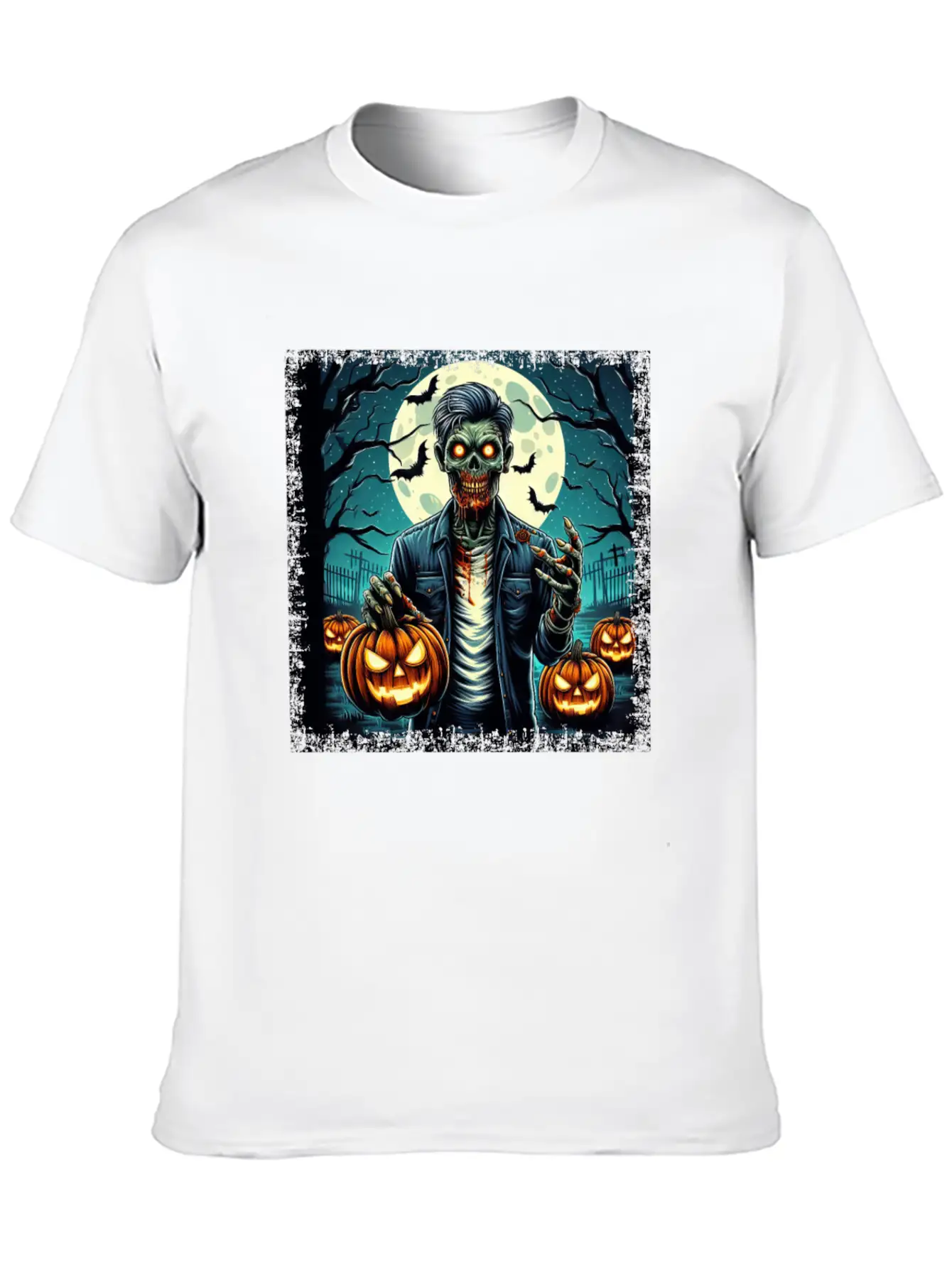 Halloween Zombie Pumpkin Horror Grunge Basic Graphic T-Shirt – Daily Comfort In Soft Cotton