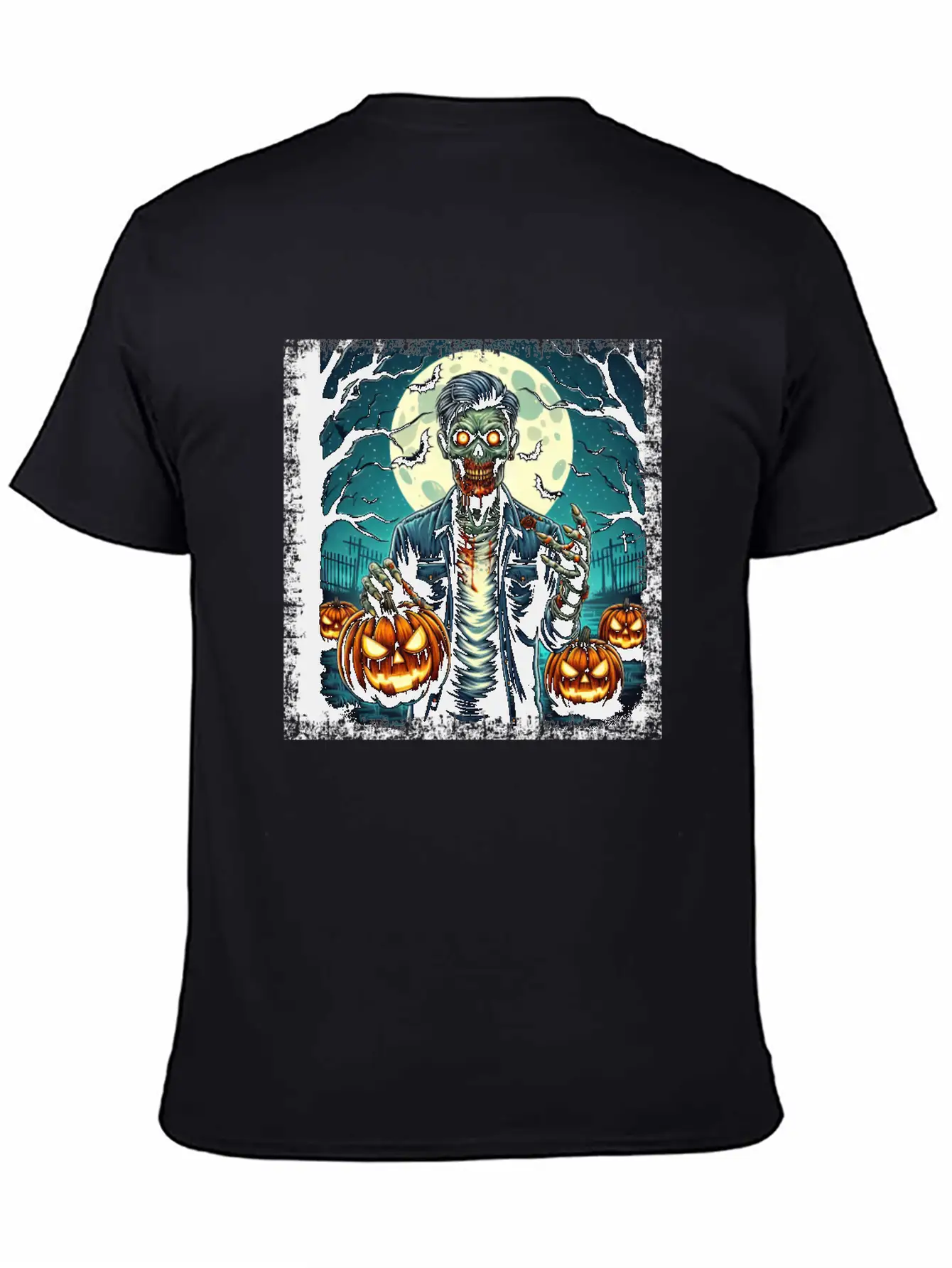 Halloween Zombie Pumpkin Horror Grunge Basic Graphic T-Shirt – Daily Comfort In Soft Cotton