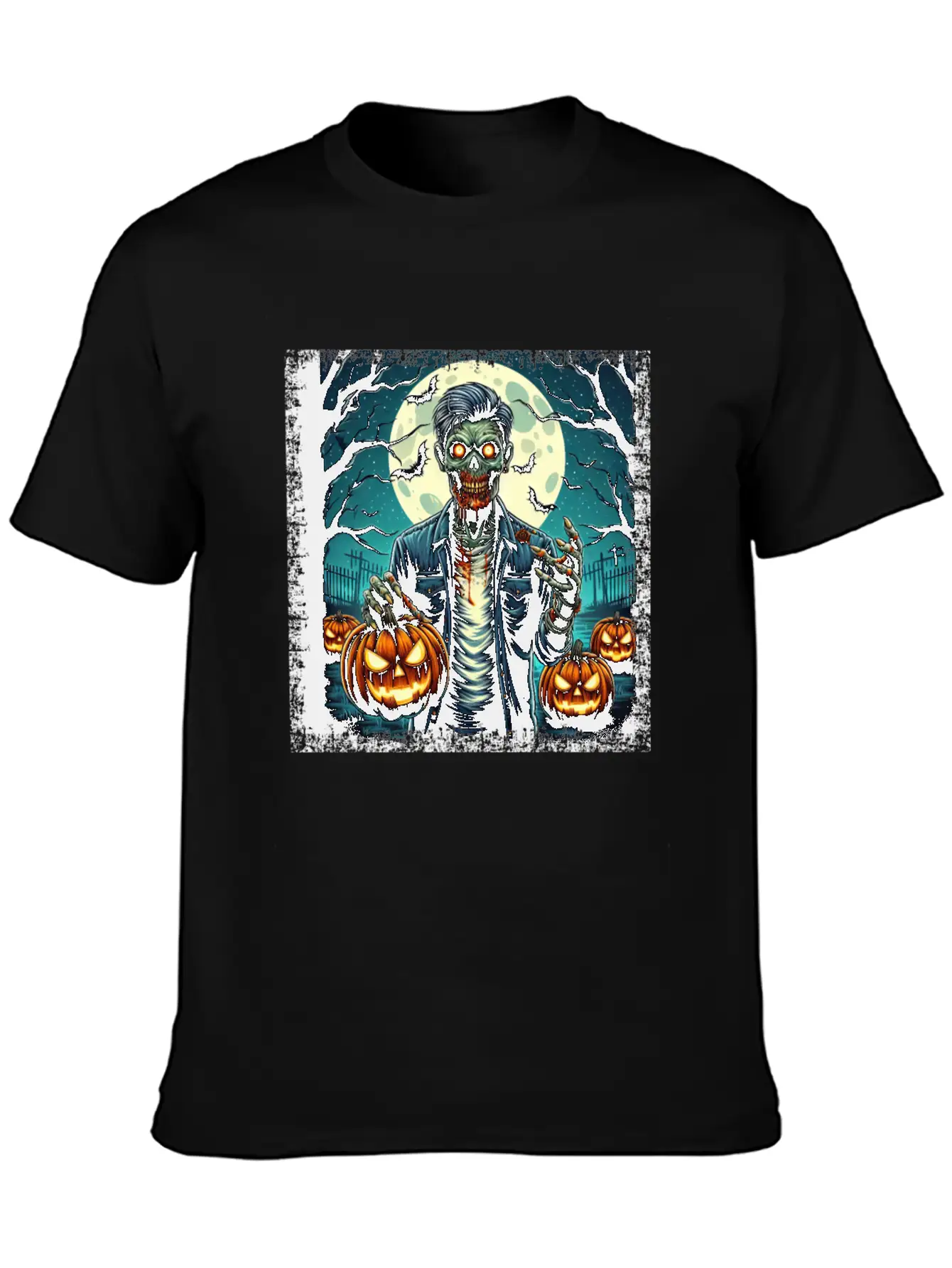 Halloween Zombie Pumpkin Horror Grunge Basic Graphic T-Shirt – Daily Comfort In Soft Cotton