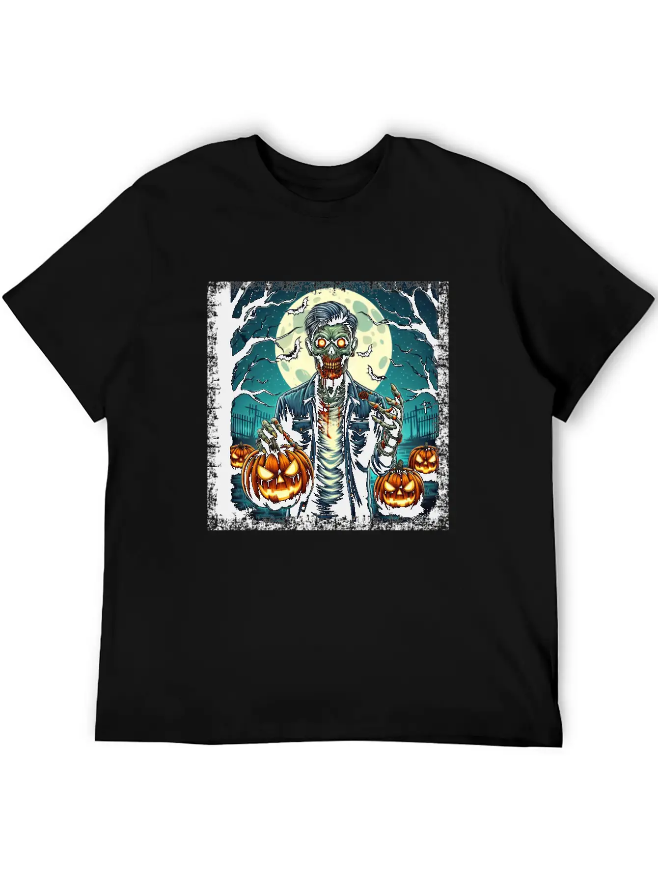 Halloween Zombie Pumpkin Horror Grunge Basic Graphic T-Shirt – Daily Comfort In Soft Cotton