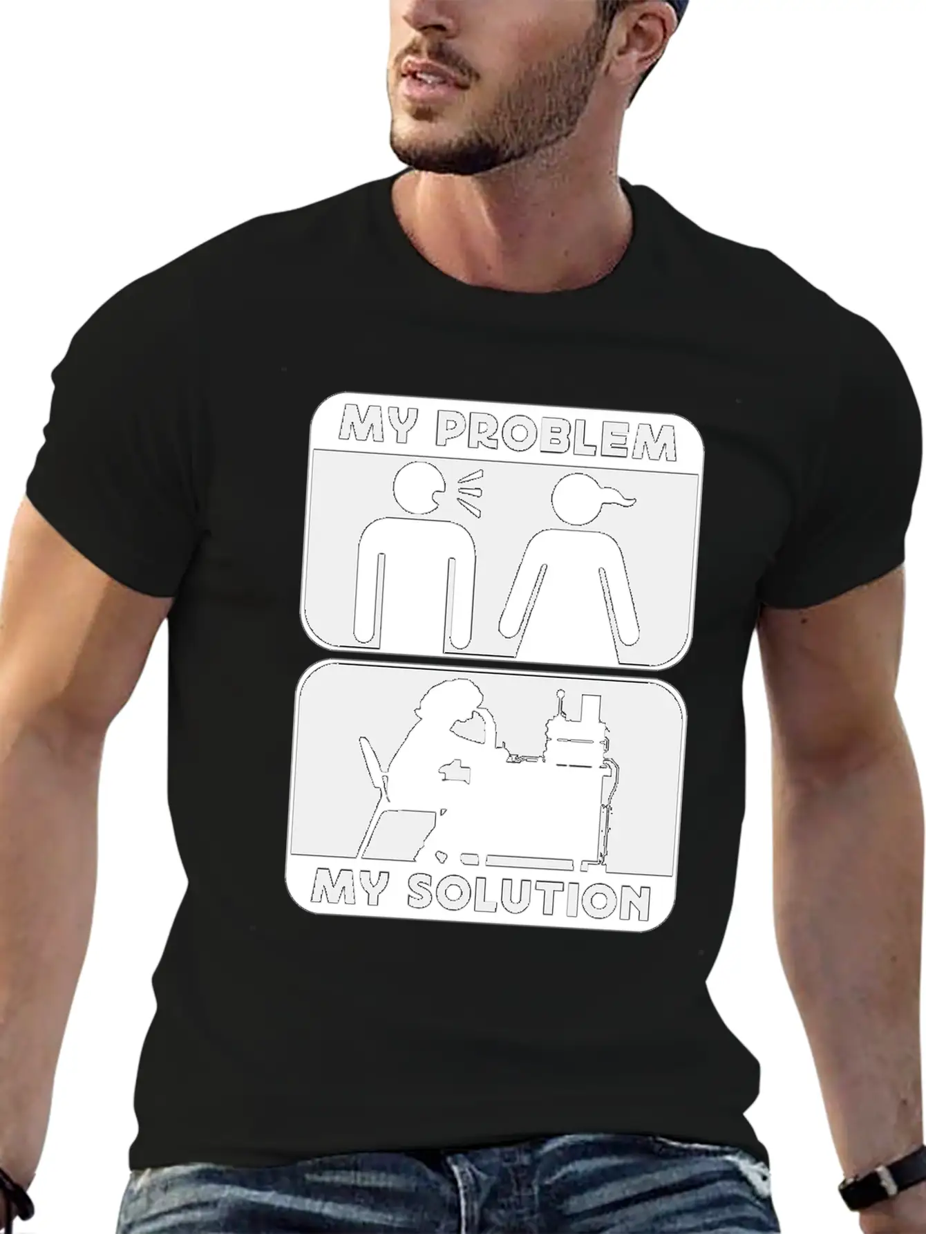 Ham Radio Operator My Problem My Pictogram Mom Dad Timeless Short Sleeve Tee – Comfy And Minimalist Design