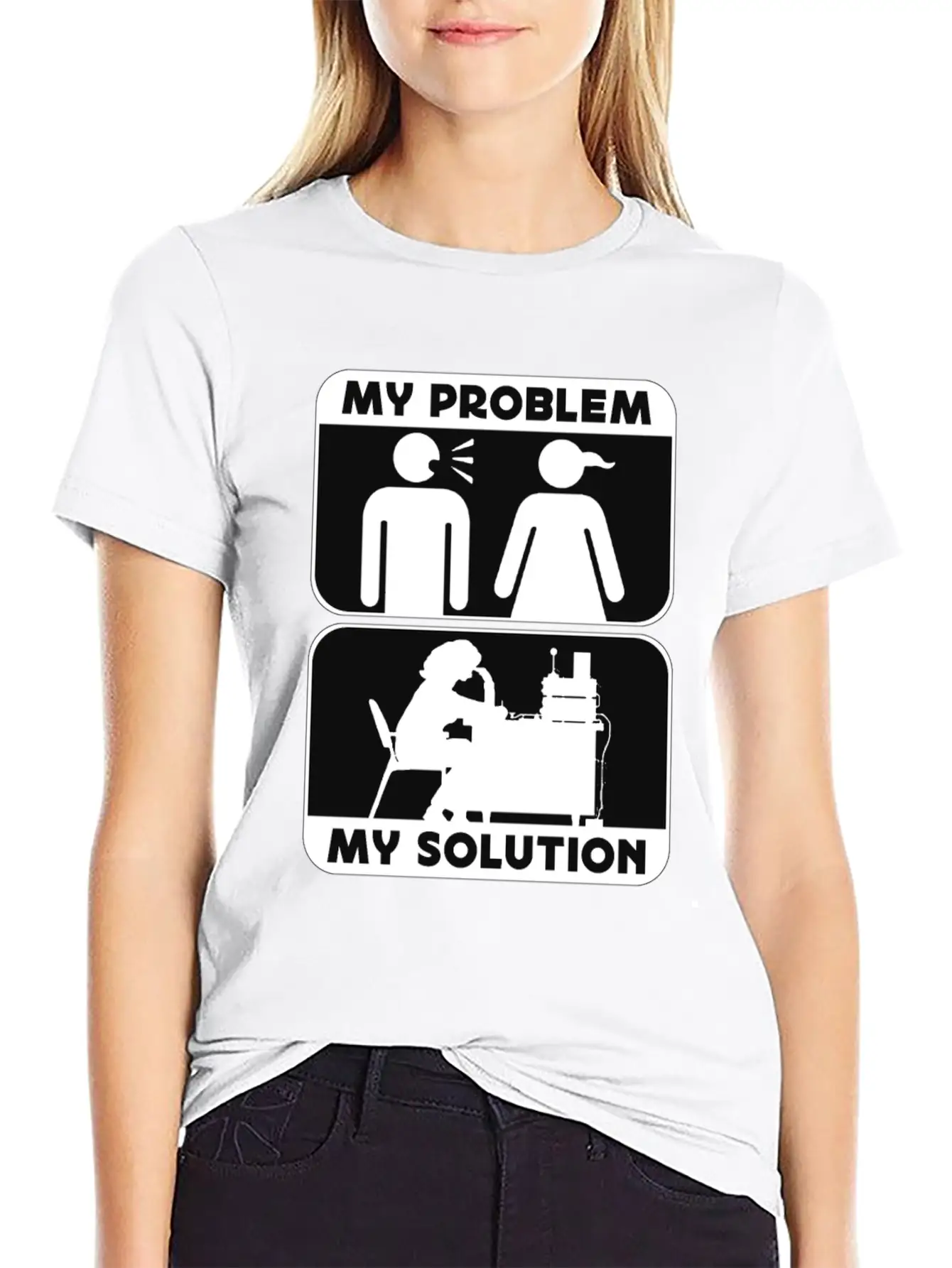 Ham Radio Operator My Problem My Pictogram Mom Dad Timeless Short Sleeve Tee – Comfy And Minimalist Design