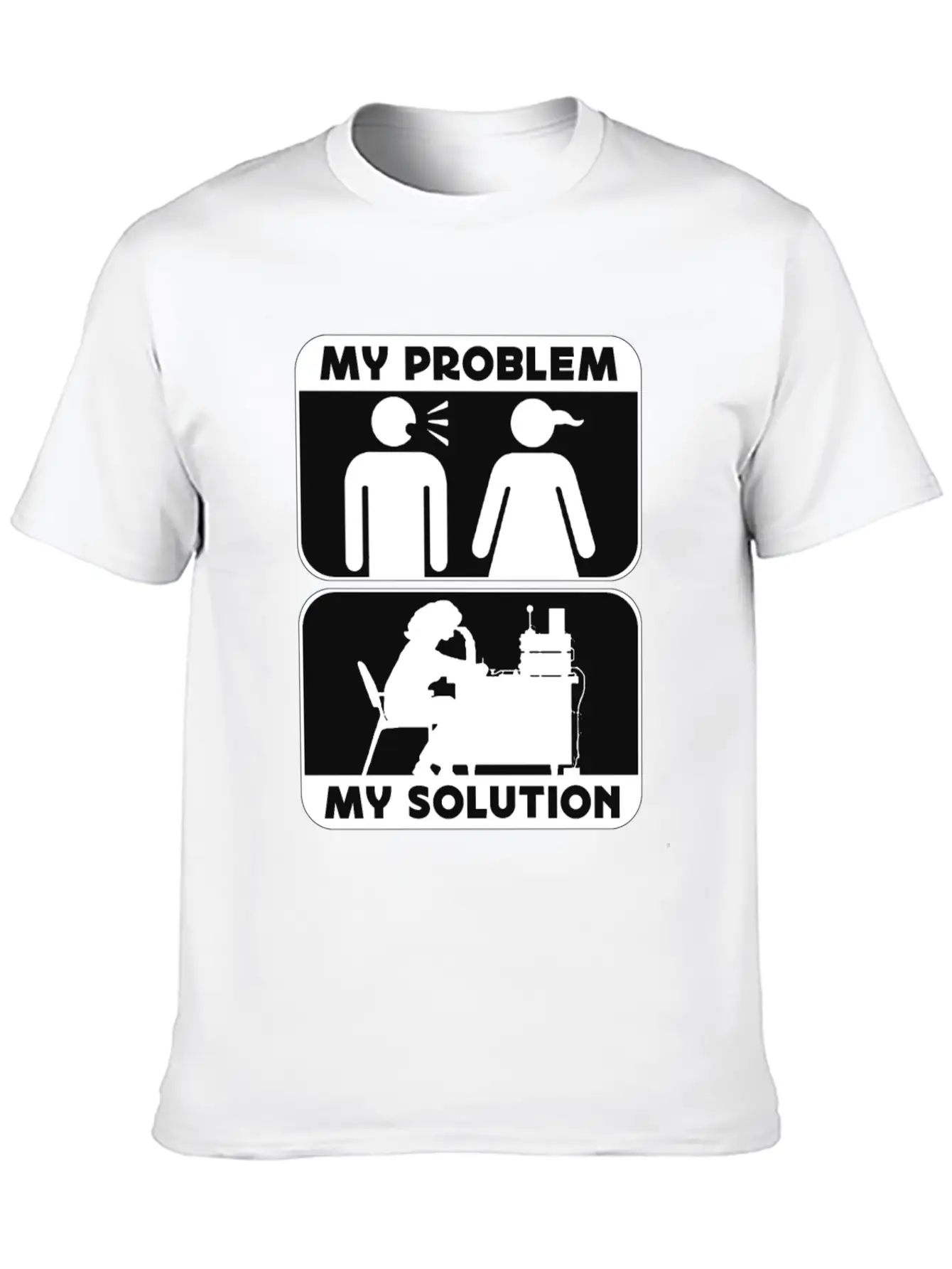 Ham Radio Operator My Problem My Pictogram Mom Dad Timeless Short Sleeve Tee – Comfy And Minimalist Design