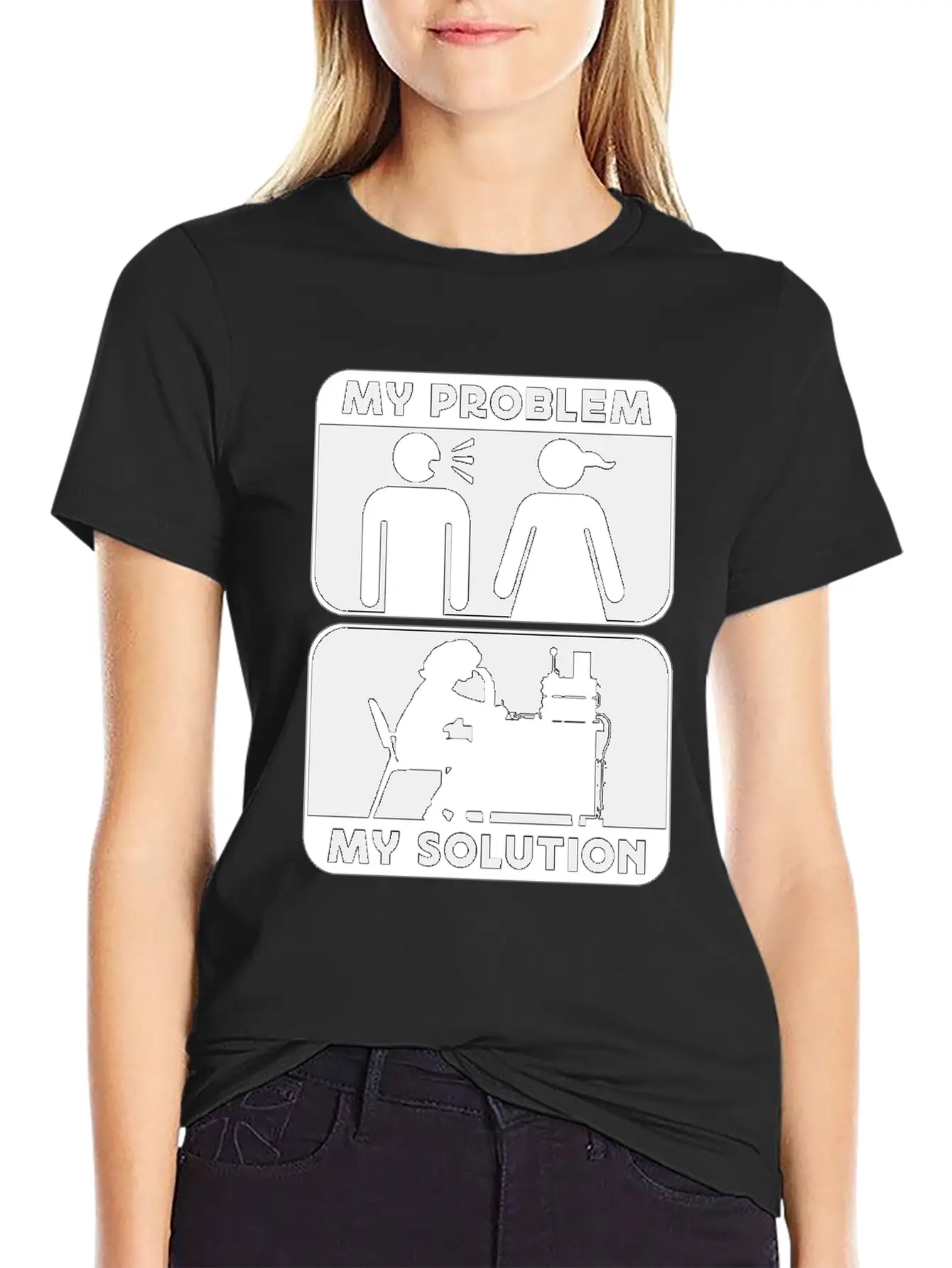 Ham Radio Operator My Problem My Pictogram Mom Dad Timeless Short Sleeve Tee – Comfy And Minimalist Design