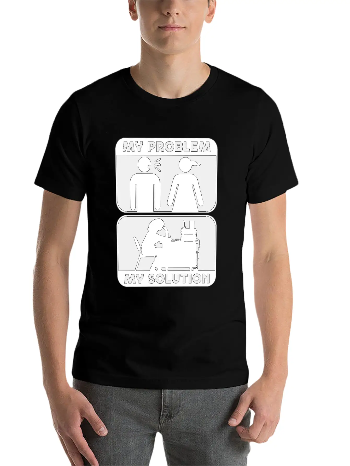 Ham Radio Operator My Problem My Pictogram Mom Dad Timeless Short Sleeve Tee – Comfy And Minimalist Design