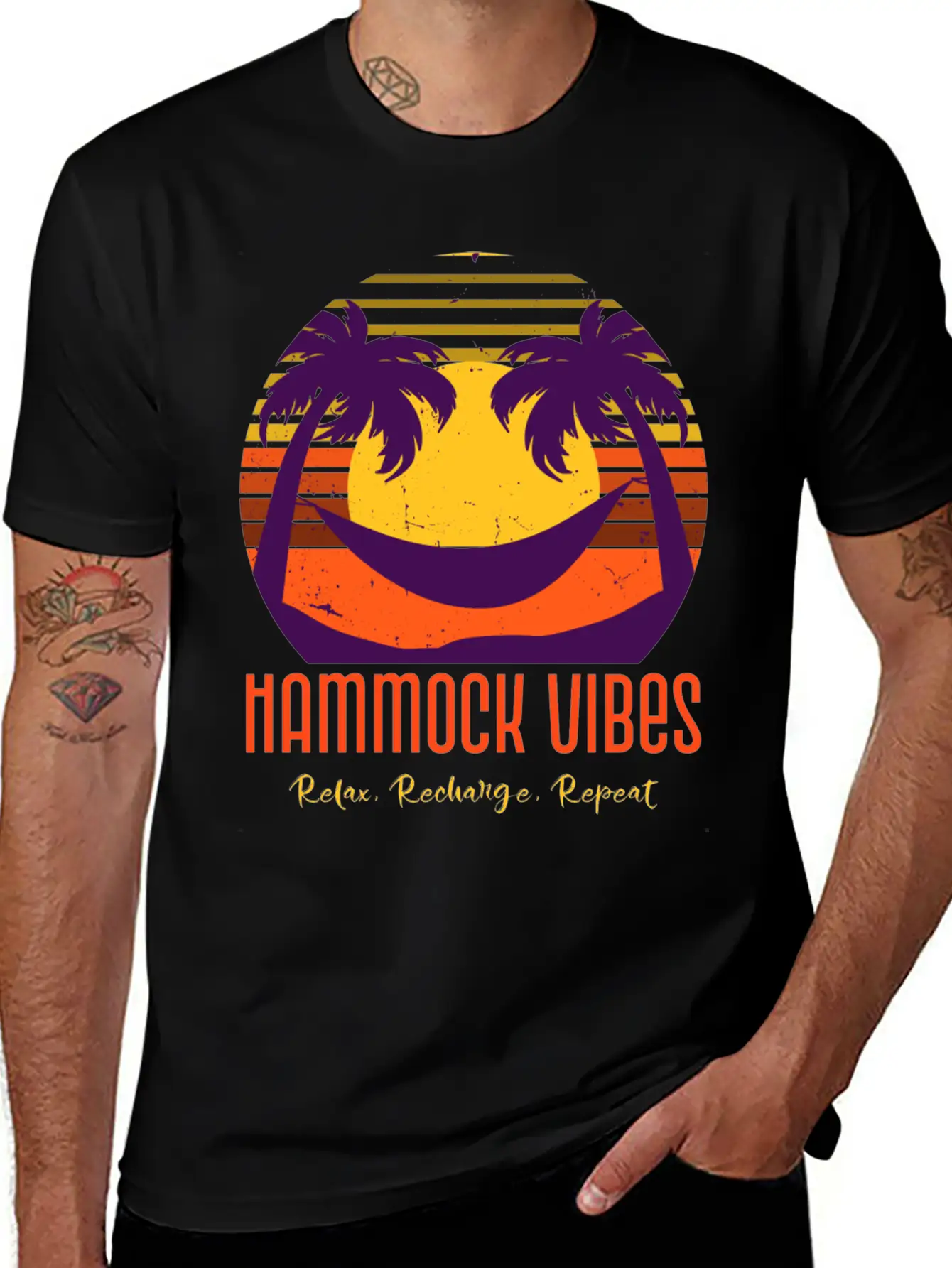Hammock Vibes: Relax, Recharge, Repeat. Stylish Everyday T-Shirt – Unisex Basic Cotton Tee