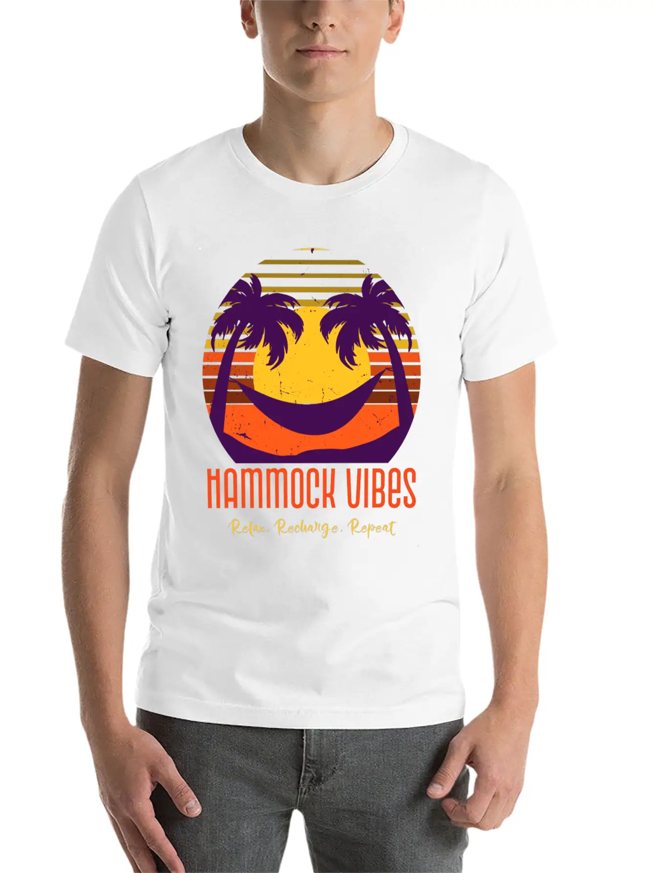 Hammock Vibes: Relax, Recharge, Repeat. Stylish Everyday T-Shirt – Unisex Basic Cotton Tee