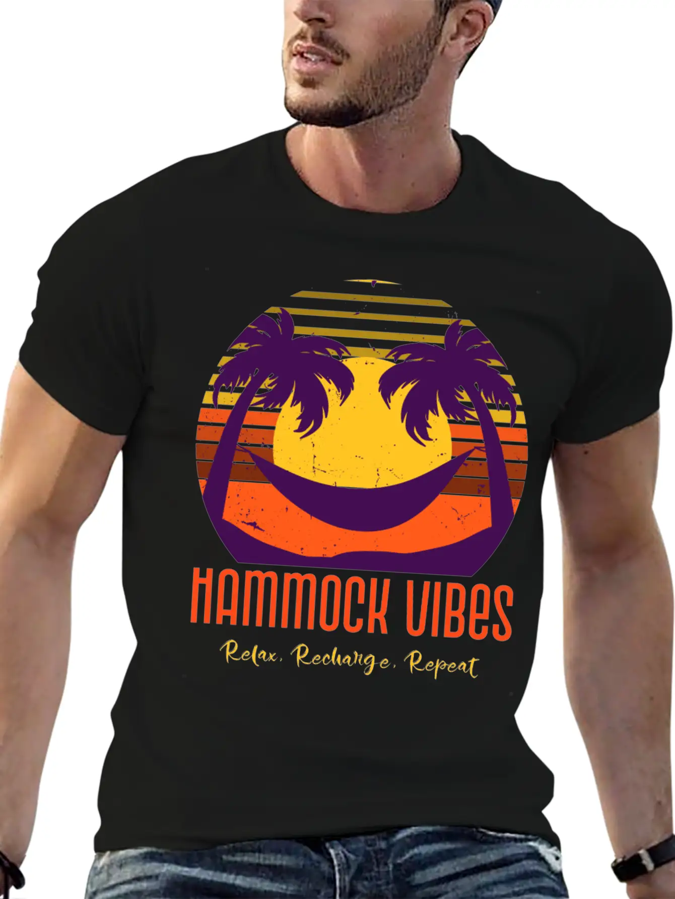 Hammock Vibes: Relax, Recharge, Repeat. Stylish Everyday T-Shirt – Unisex Basic Cotton Tee