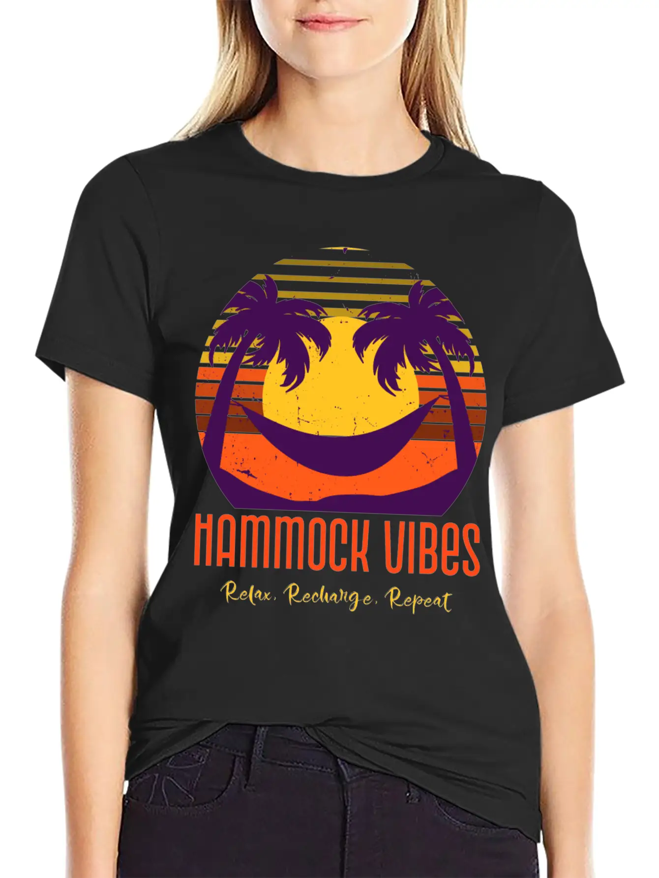 Hammock Vibes: Relax, Recharge, Repeat. Stylish Everyday T-Shirt – Unisex Basic Cotton Tee