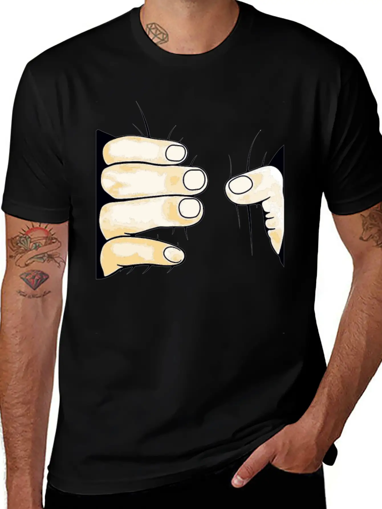 Hand 3d Unisex Casual T-Shirt – Clean Design For Daily Comfort