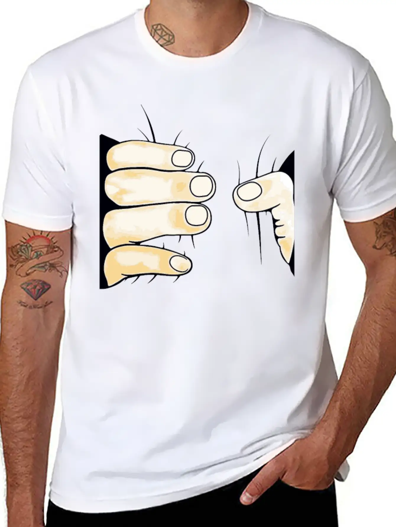 Hand 3d Unisex Casual T-Shirt – Clean Design For Daily Comfort