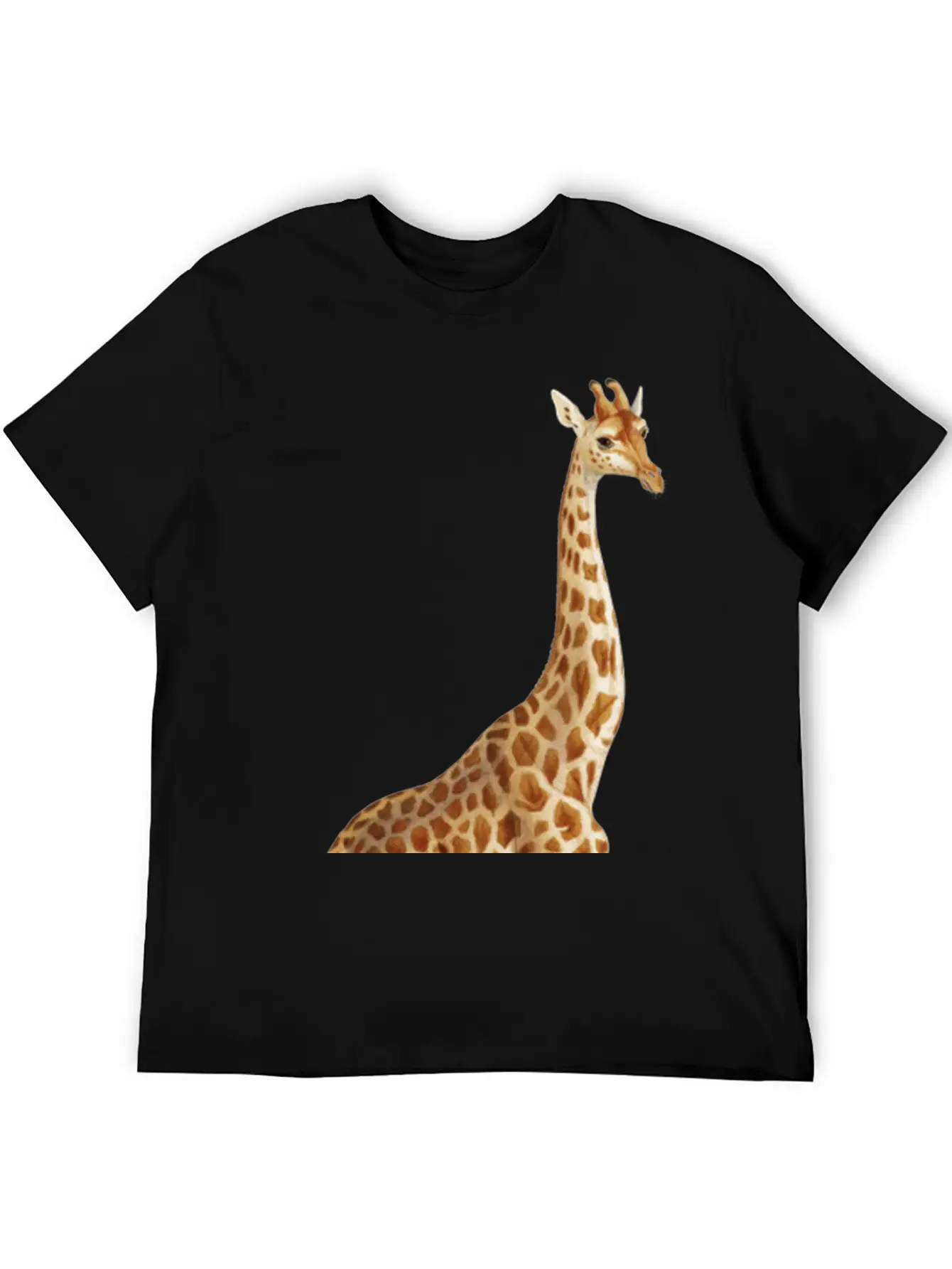 Hand Drawn Giraffe Png Wild Animal Unisex Short Sleeve Soft Cotton T-Shirt – Casual Everyday Wear