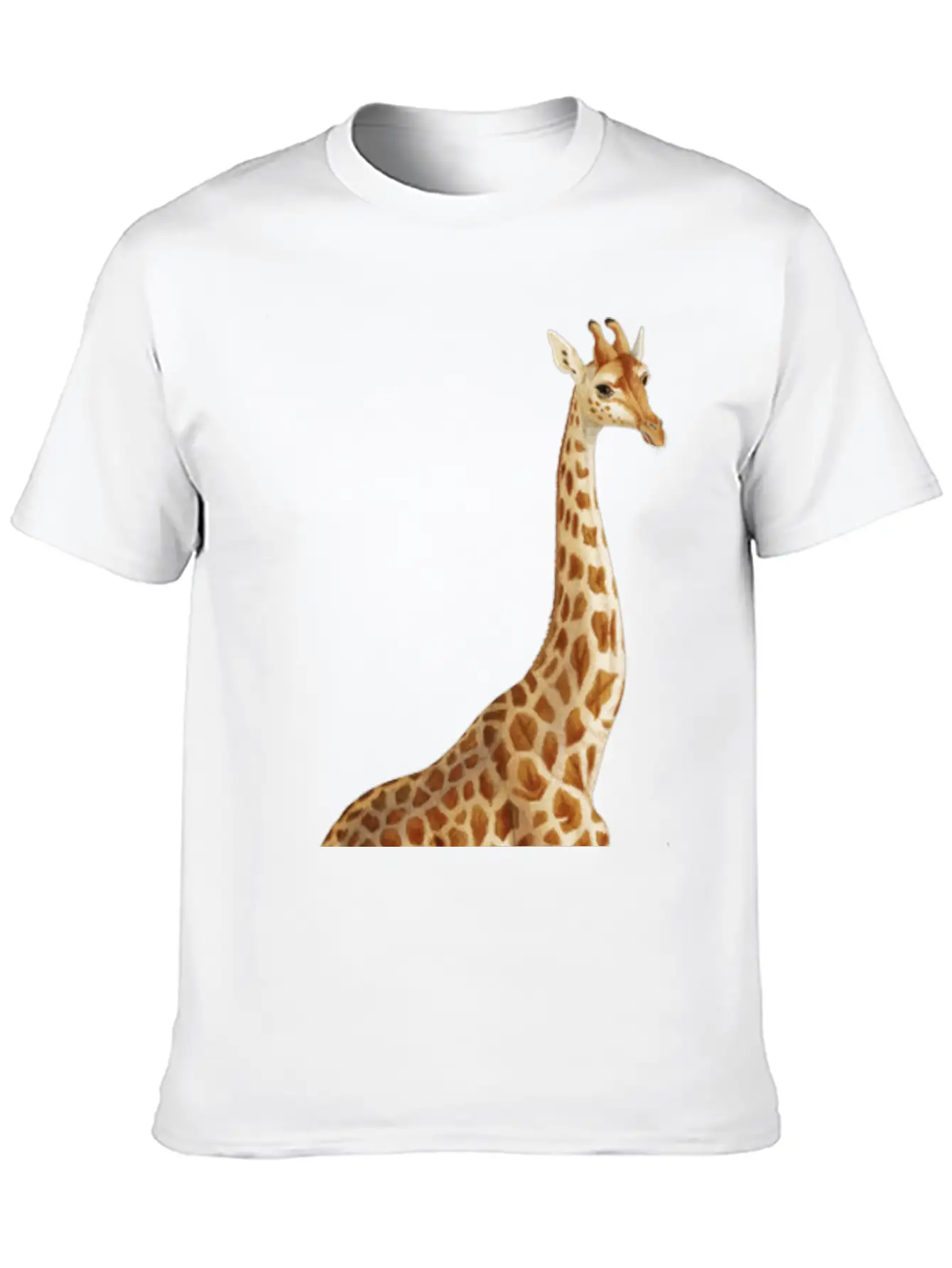 Hand Drawn Giraffe Png Wild Animal Unisex Short Sleeve Soft Cotton T-Shirt – Casual Everyday Wear