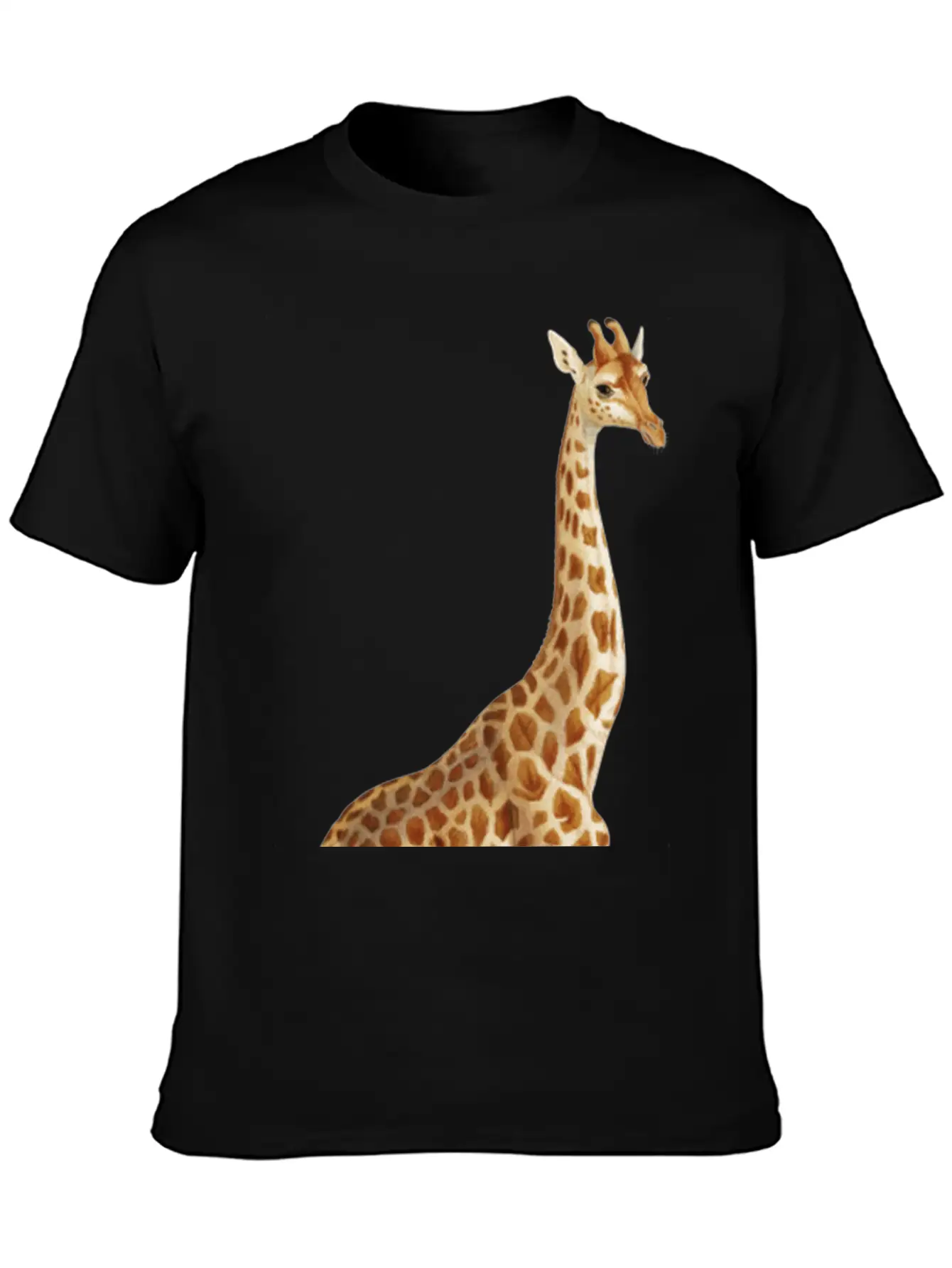 Hand Drawn Giraffe Png Wild Animal Unisex Short Sleeve Soft Cotton T-Shirt – Casual Everyday Wear