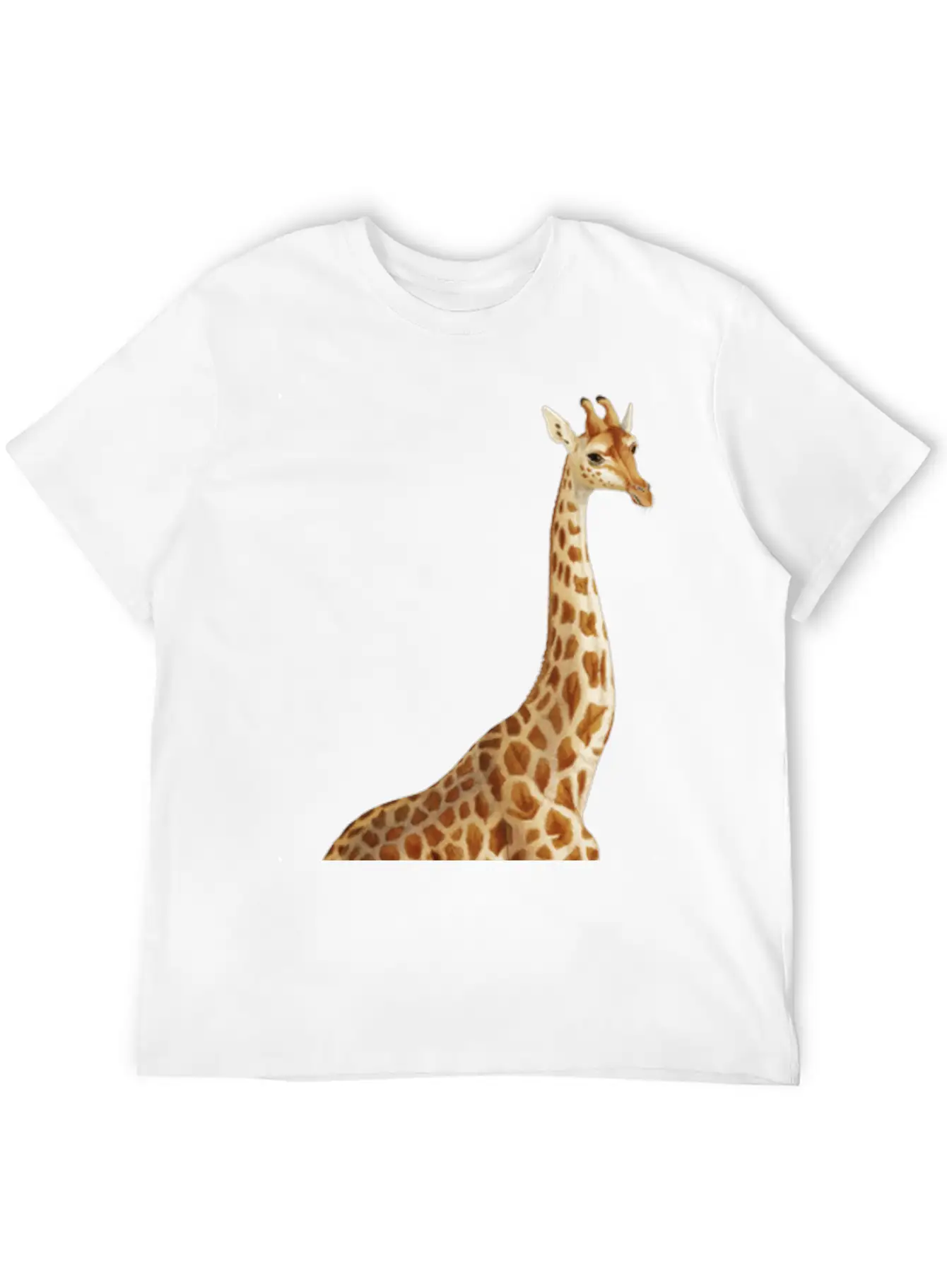 Hand Drawn Giraffe Png Wild Animal Unisex Short Sleeve Soft Cotton T-Shirt – Casual Everyday Wear
