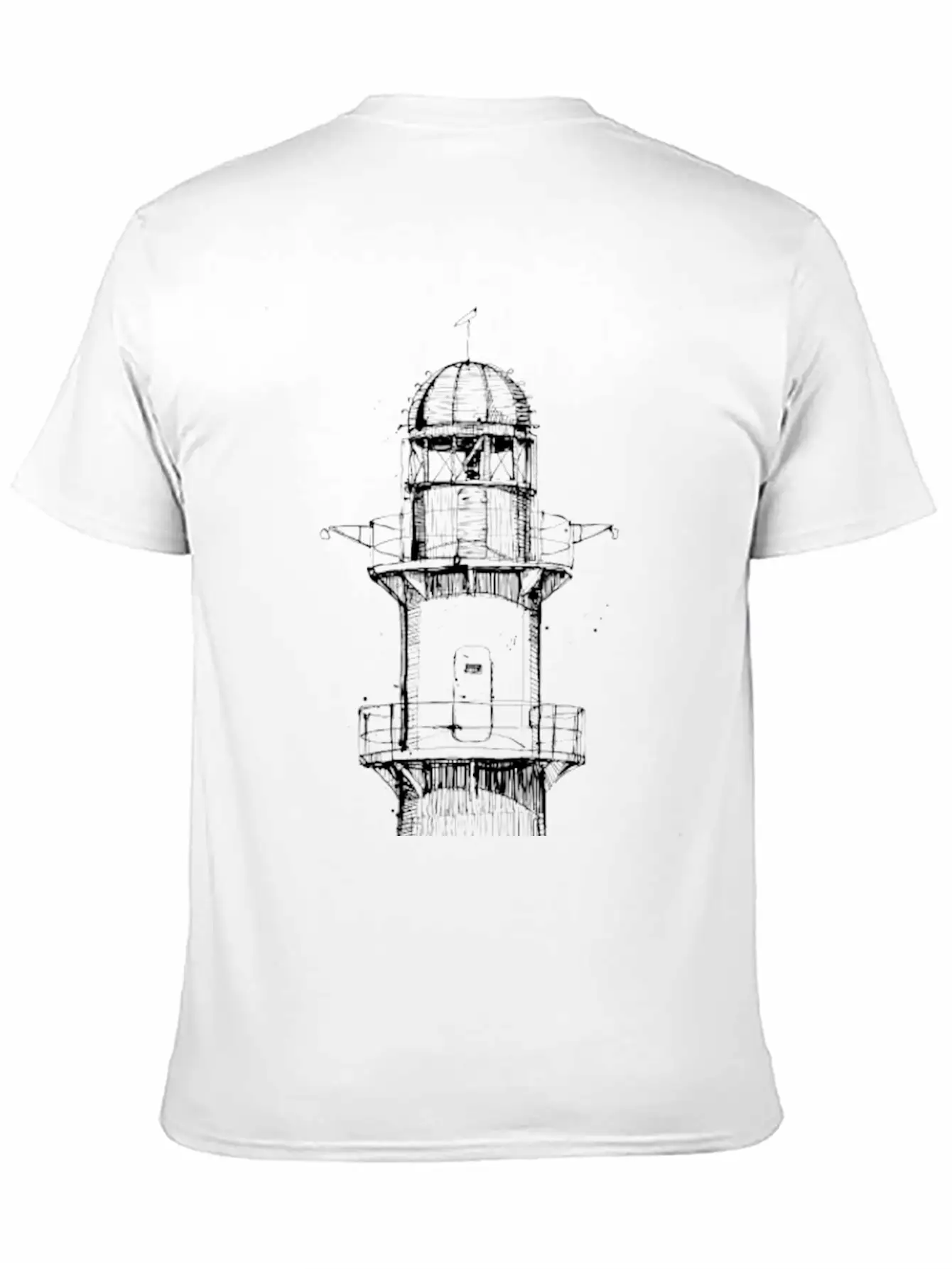 Hand Drawn Lighthouse Timeless Short Sleeve Tee – Comfy And Minimalist Design