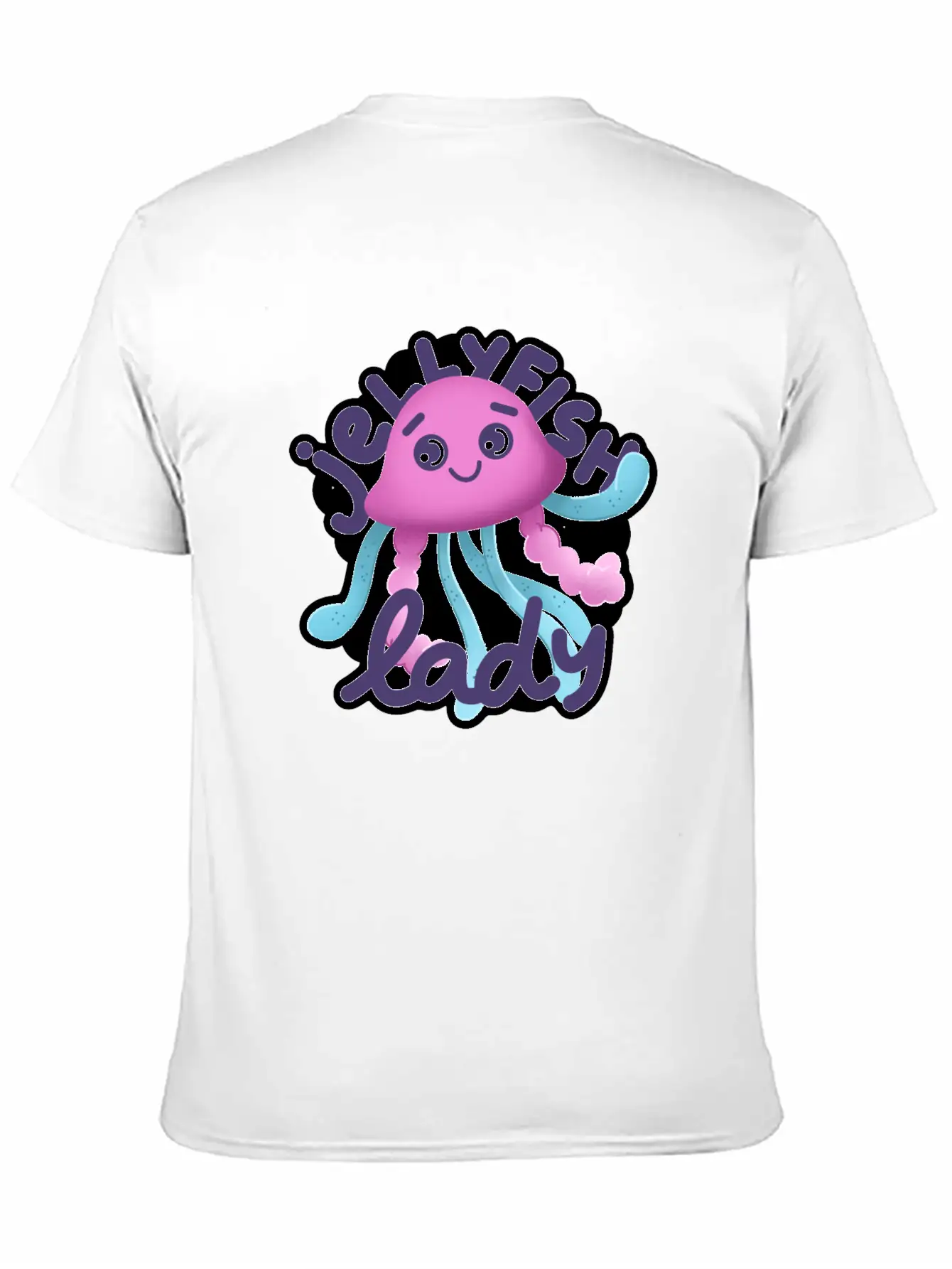 Hand Drawn Pink Jellyfish Lady Timeless Short Sleeve Tee – Comfy And Minimalist Design