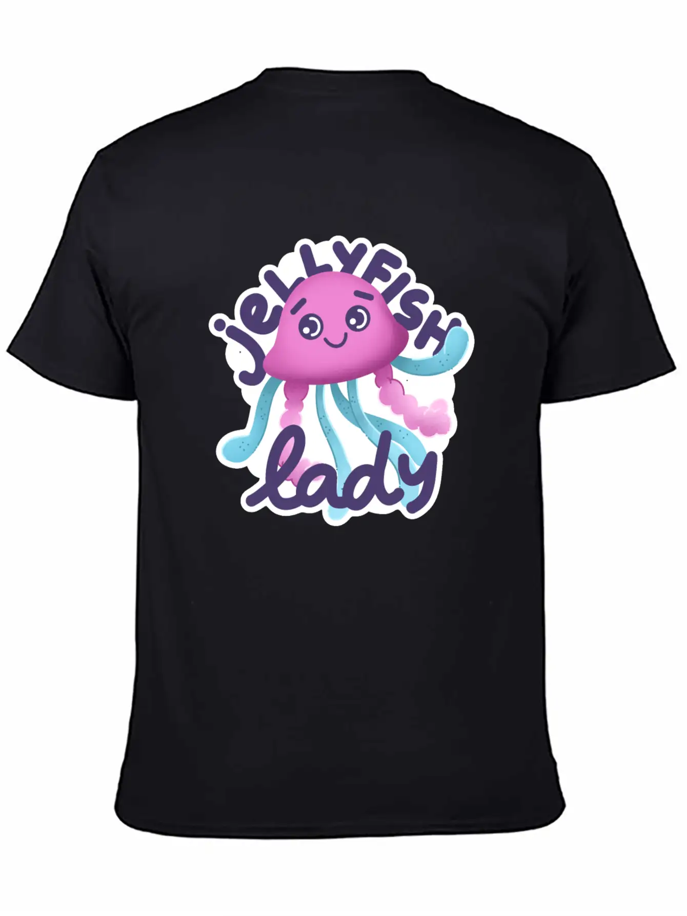 Hand Drawn Pink Jellyfish Lady Timeless Short Sleeve Tee – Comfy And Minimalist Design