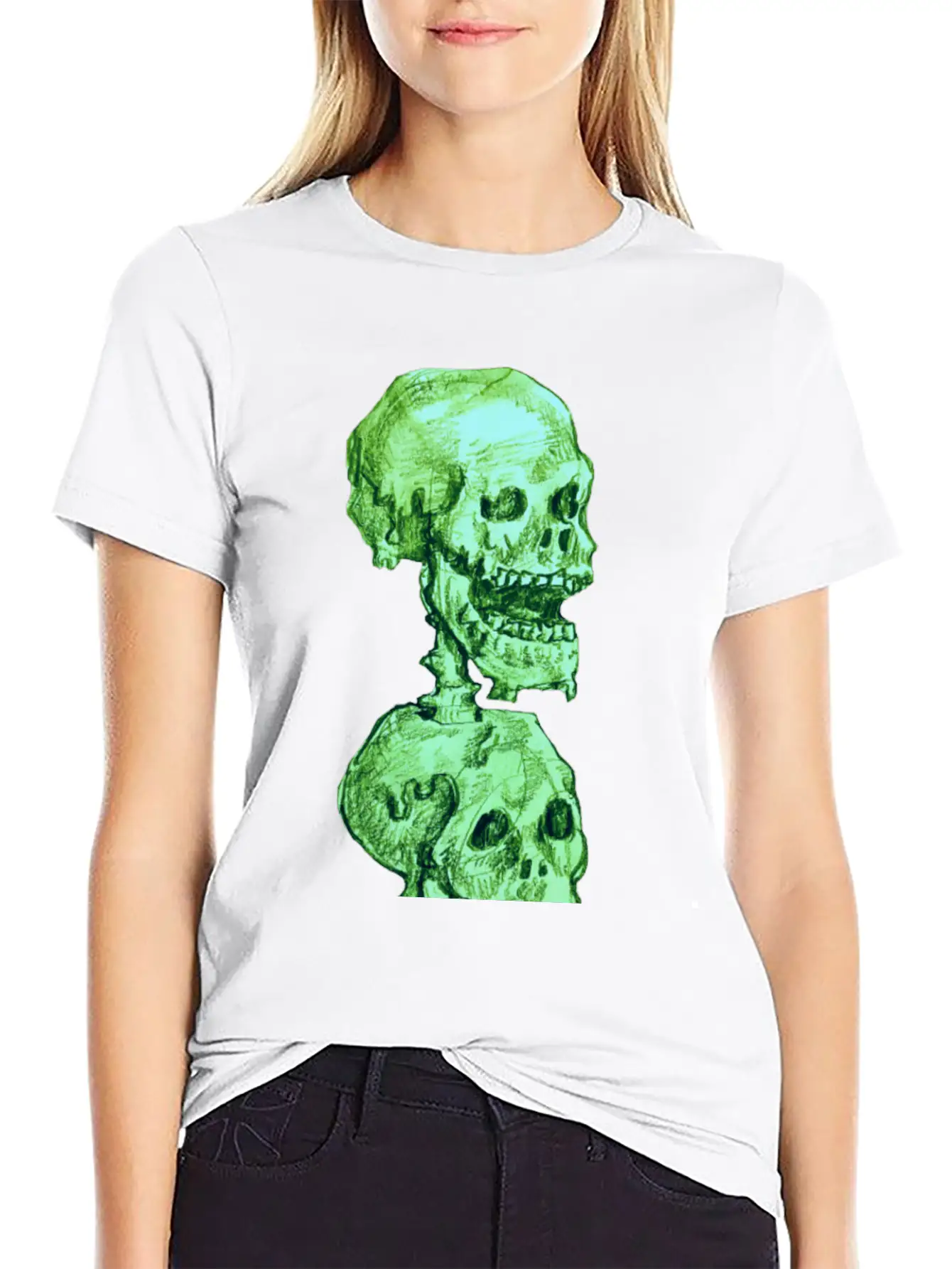 Hand Drawn Skull Design Timeless Short Sleeve Tee – Comfy And Minimalist Design