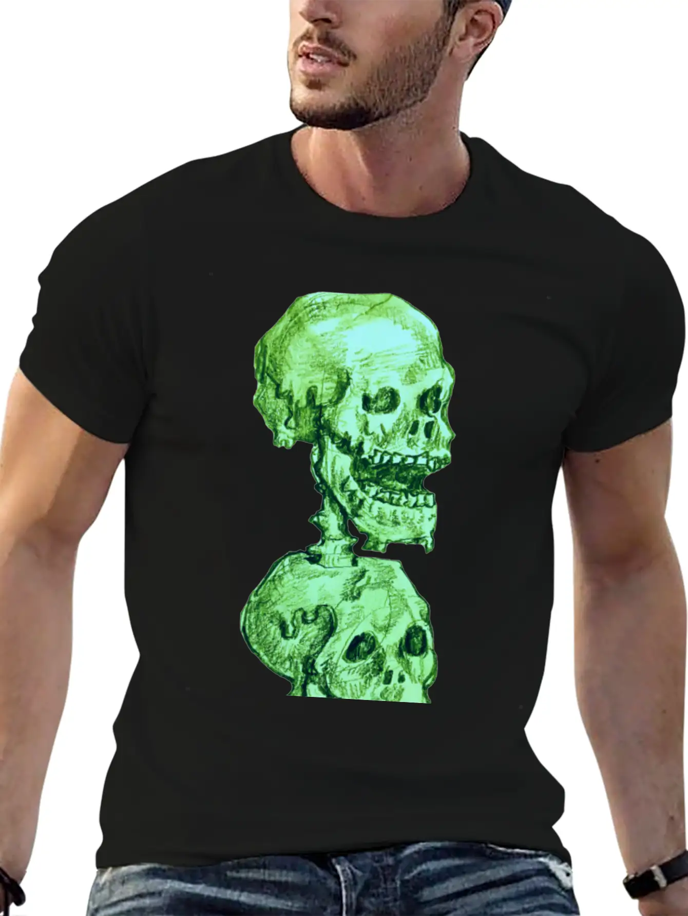 Hand Drawn Skull Design Timeless Short Sleeve Tee – Comfy And Minimalist Design