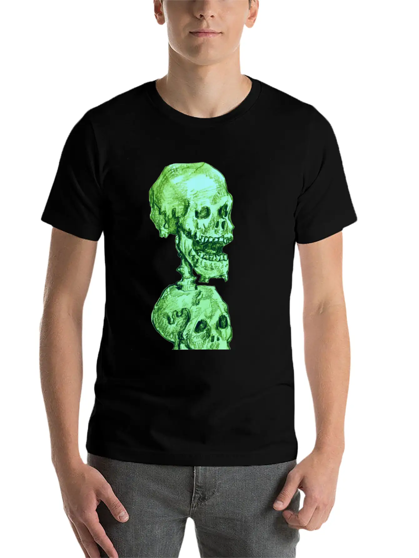 Hand Drawn Skull Design Timeless Short Sleeve Tee – Comfy And Minimalist Design