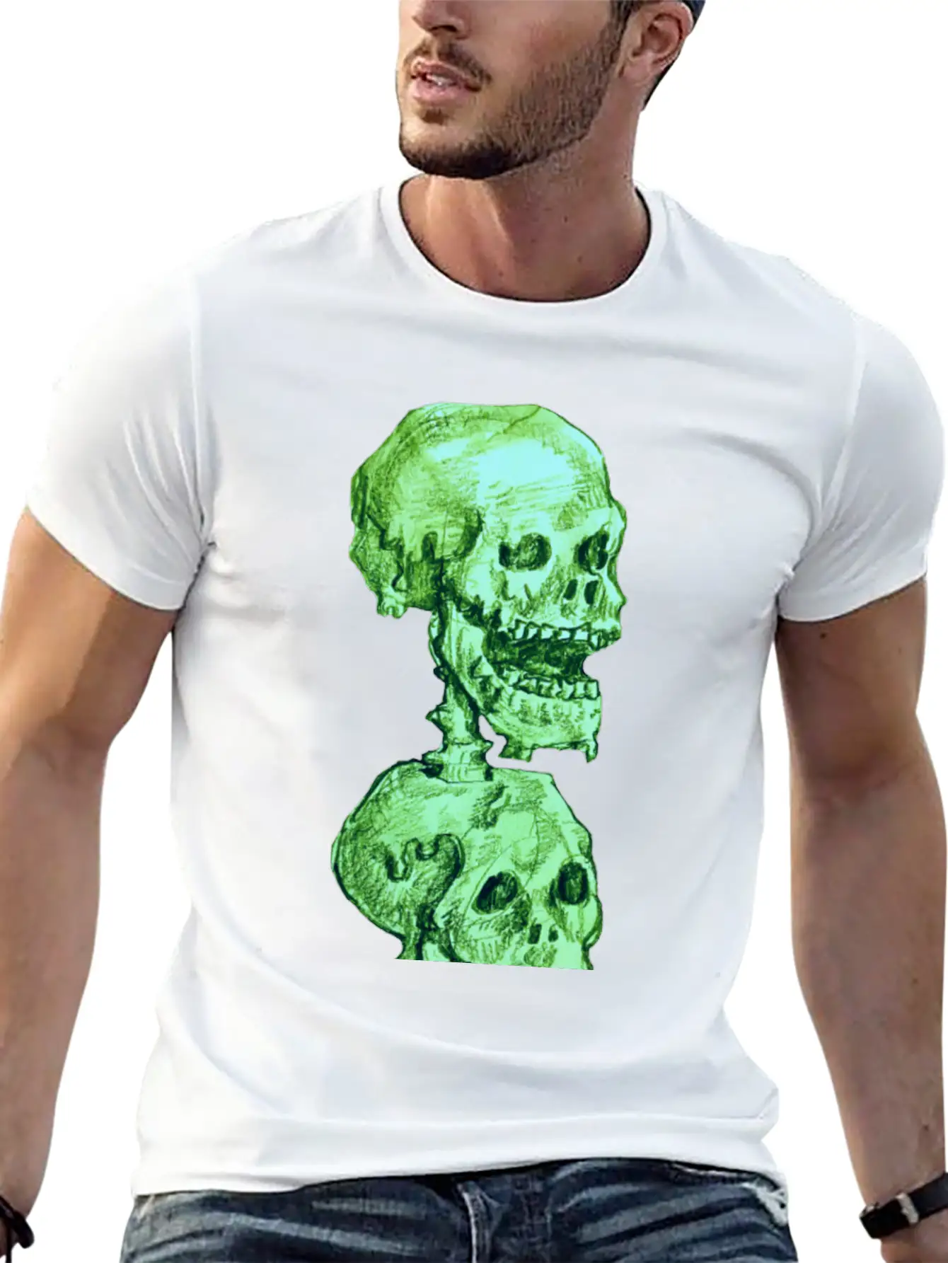 Hand Drawn Skull Design Timeless Short Sleeve Tee – Comfy And Minimalist Design