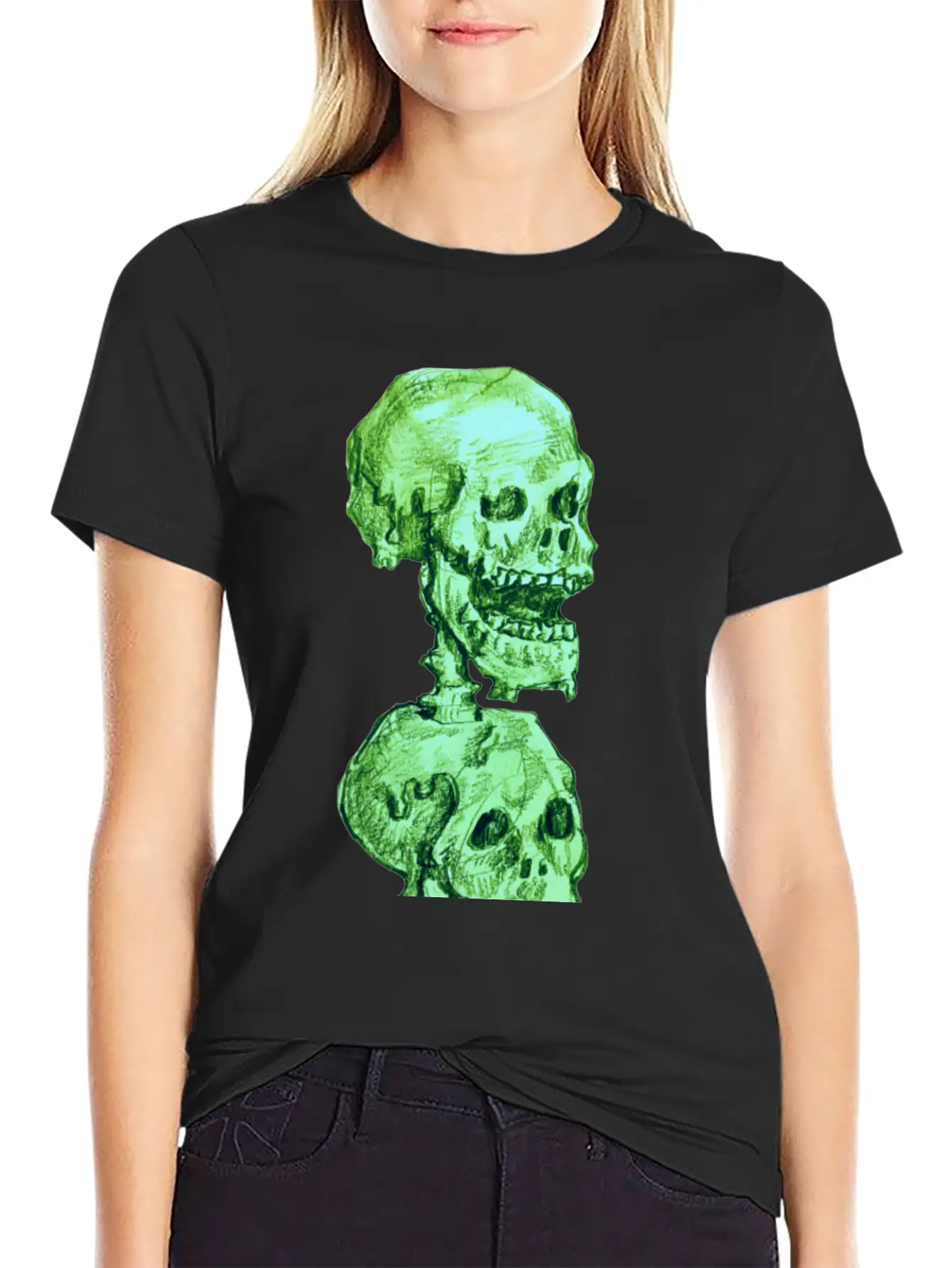 Hand Drawn Skull Design Timeless Short Sleeve Tee – Comfy And Minimalist Design
