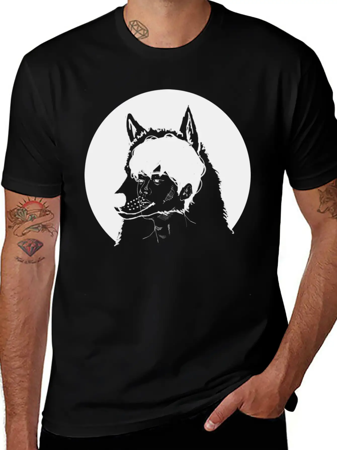 Hand Drawn Wolf Boy, Japan, Anime, Manga, Cosplay Basic Graphic T-Shirt – Daily Comfort In Soft Cotton