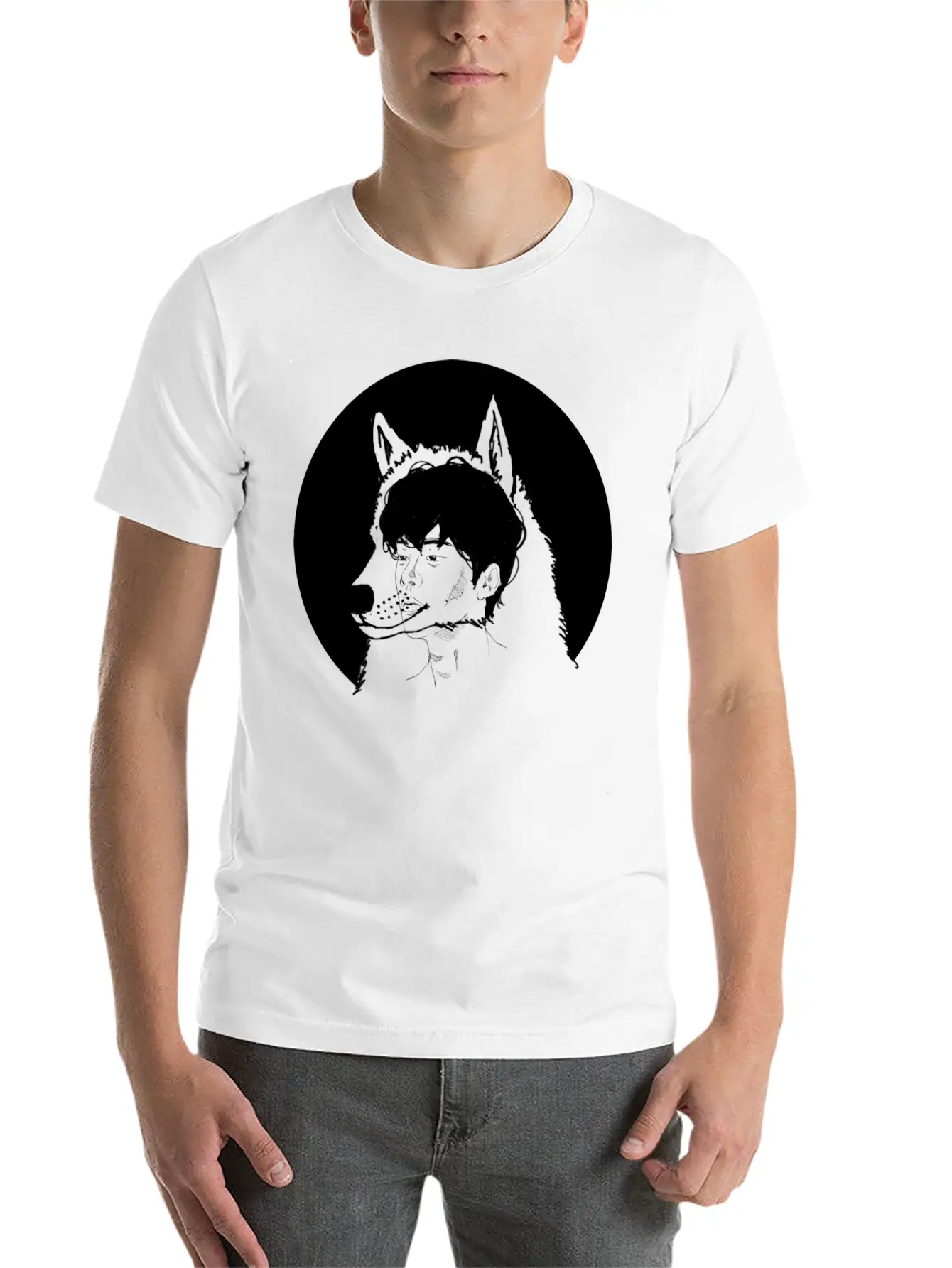Hand Drawn Wolf Boy, Japan, Anime, Manga, Cosplay Basic Graphic T-Shirt – Daily Comfort In Soft Cotton