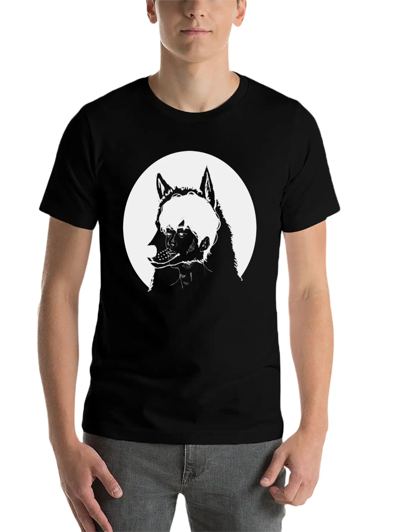 Hand Drawn Wolf Boy, Japan, Anime, Manga, Cosplay Basic Graphic T-Shirt – Daily Comfort In Soft Cotton