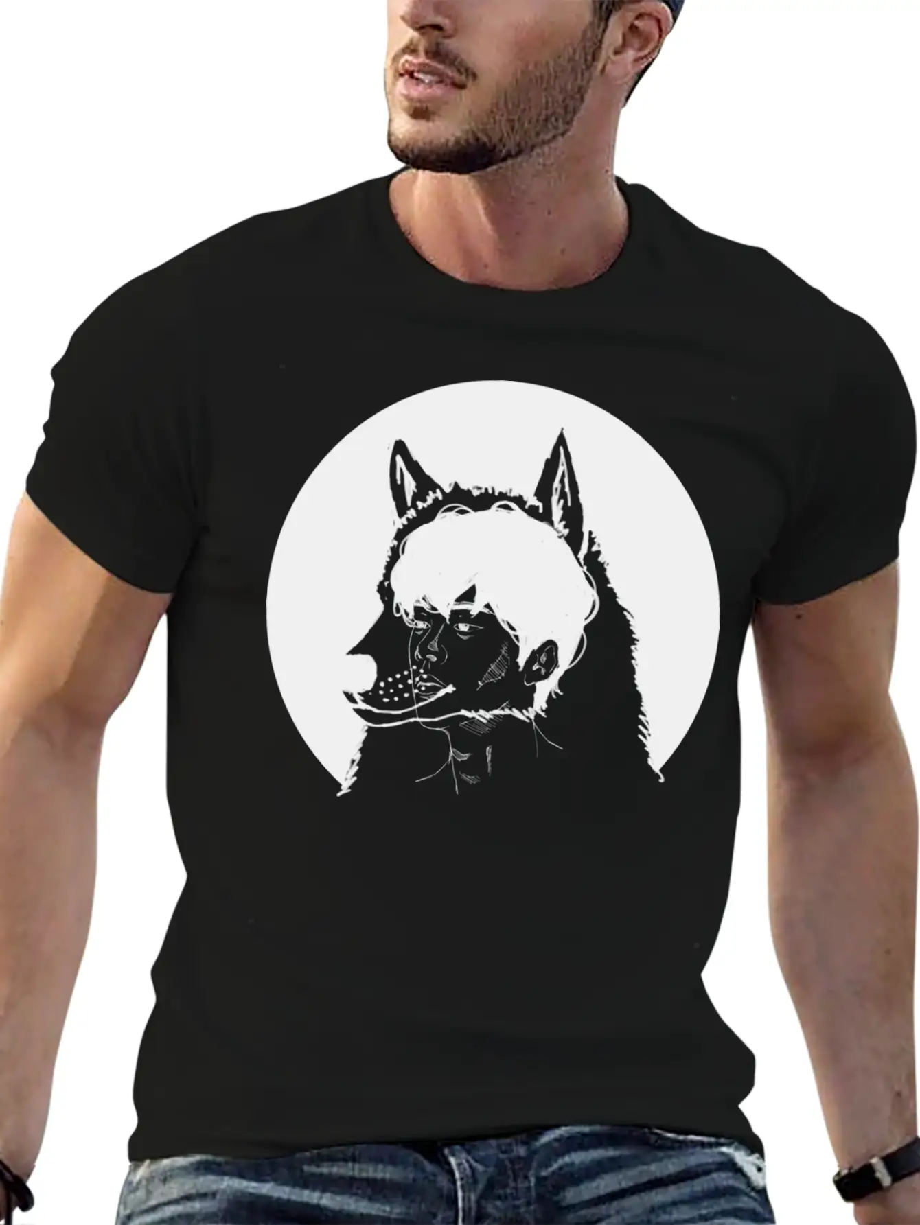 Hand Drawn Wolf Boy, Japan, Anime, Manga, Cosplay Basic Graphic T-Shirt – Daily Comfort In Soft Cotton