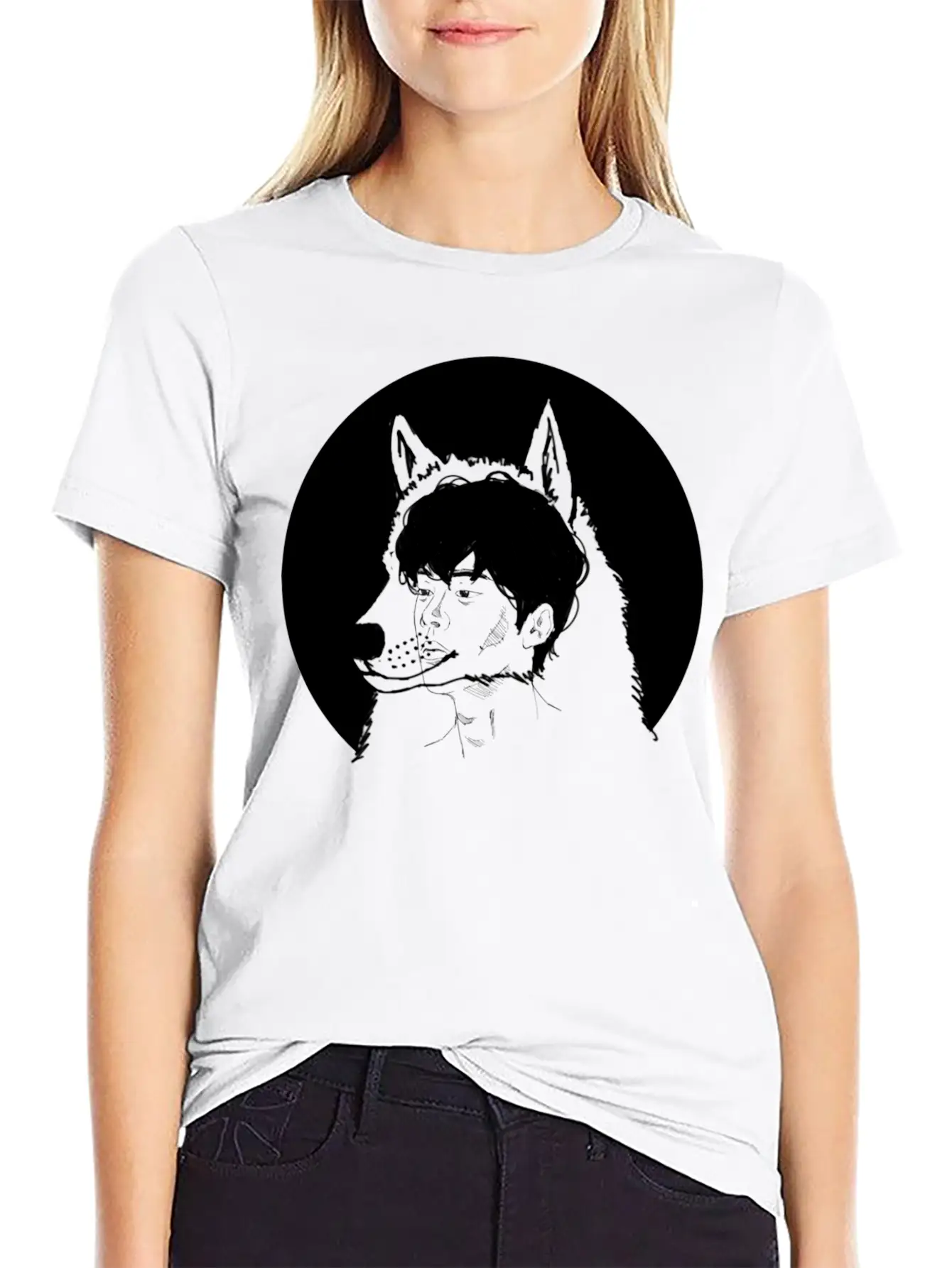 Hand Drawn Wolf Boy, Japan, Anime, Manga, Cosplay Basic Graphic T-Shirt – Daily Comfort In Soft Cotton