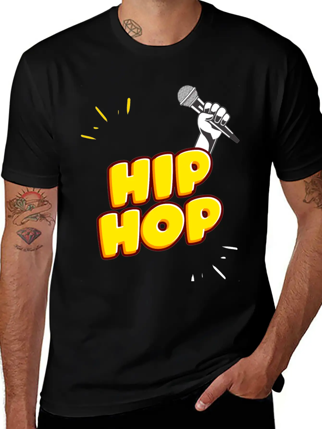Hand Holding Microphone Essential Unisex Summer Tee – Soft Cotton Casual Fit