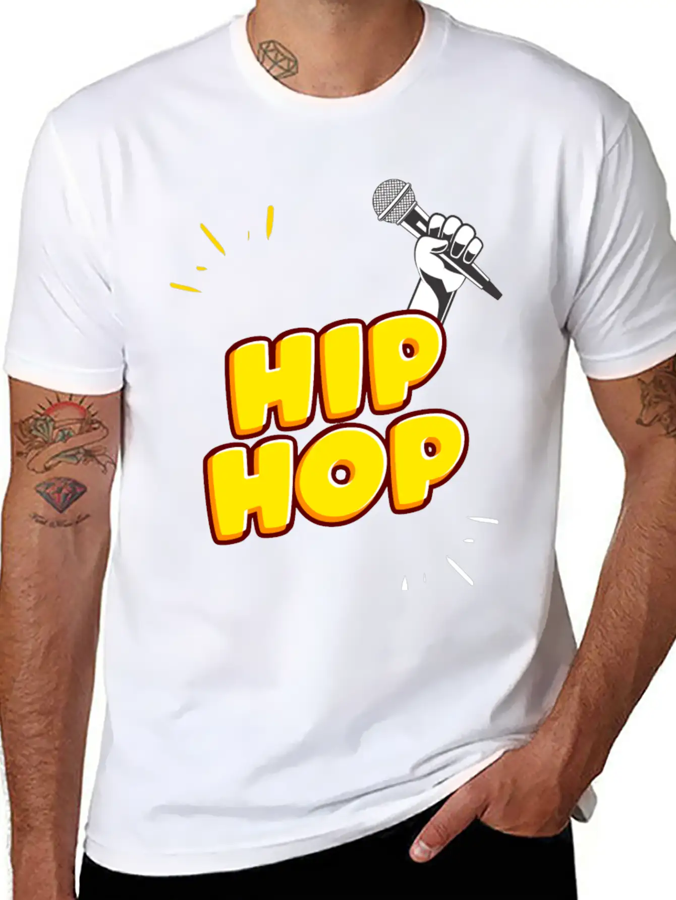 Hand Holding Microphone Essential Unisex Summer Tee – Soft Cotton Casual Fit