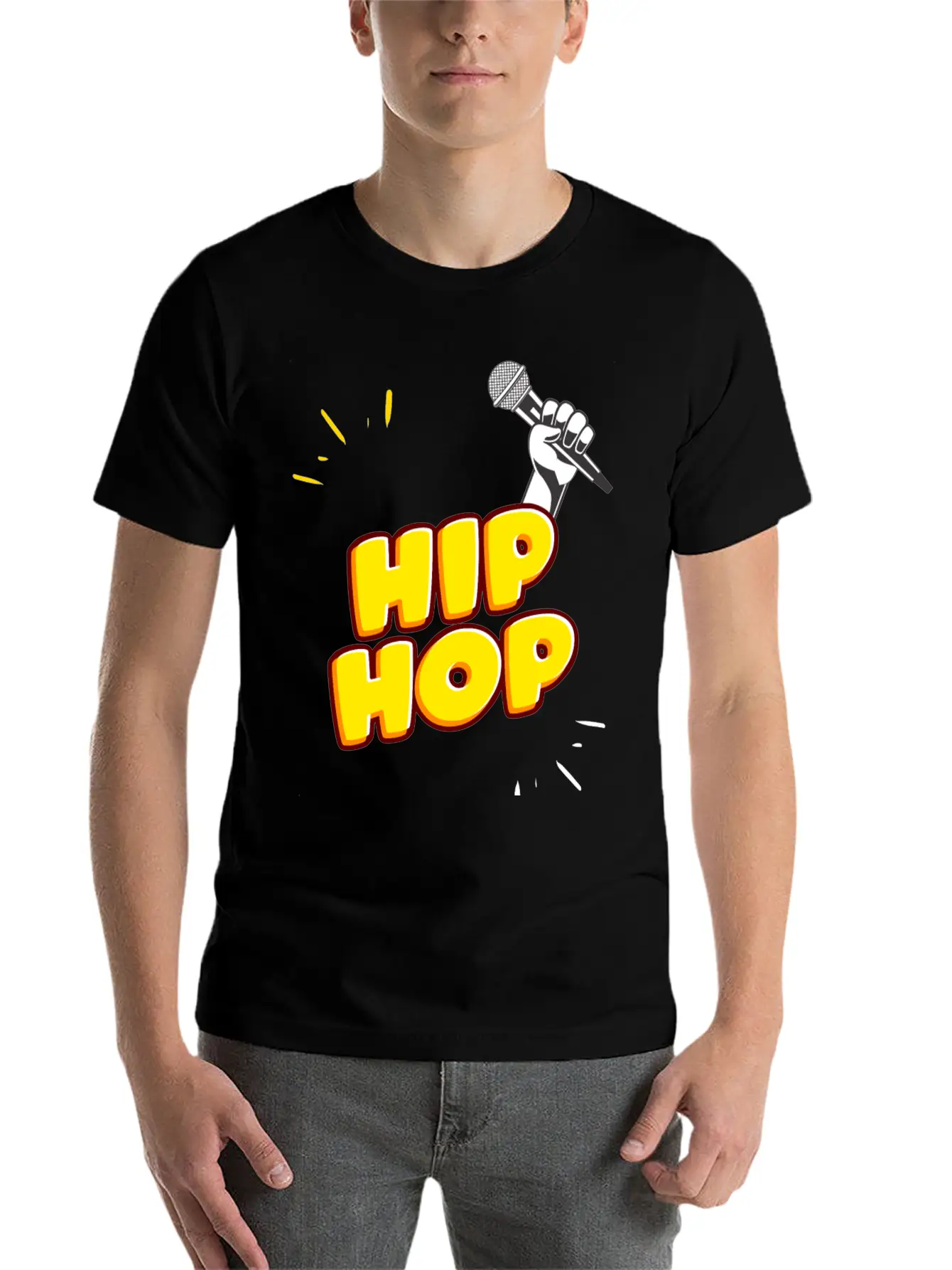 Hand Holding Microphone Essential Unisex Summer Tee – Soft Cotton Casual Fit