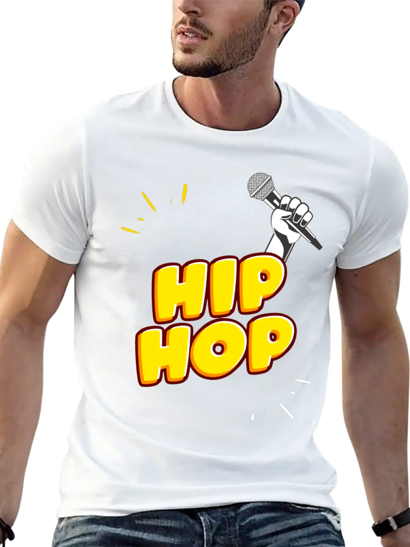 Hand Holding Microphone Essential Unisex Summer Tee – Soft Cotton Casual Fit