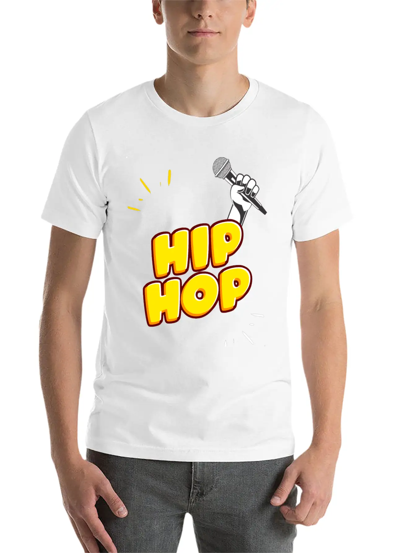Hand Holding Microphone Essential Unisex Summer Tee – Soft Cotton Casual Fit