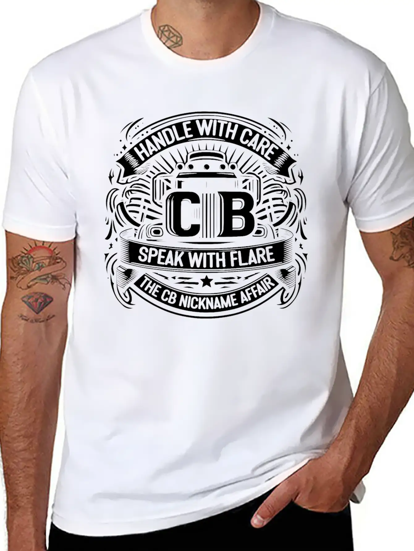 Handle With Care Speak With Flare The CB Nickname Stylish Everyday T-Shirt – Unisex Basic Cotton Tee