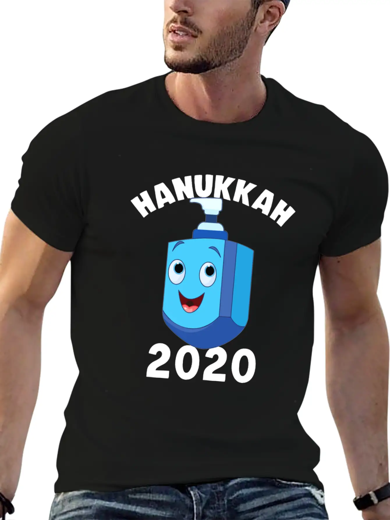 Hanukkah 2020 Hand Sanitizer Dreidel Jewish Essential Unisex Summer Tee – Soft Cotton Casual Fit
