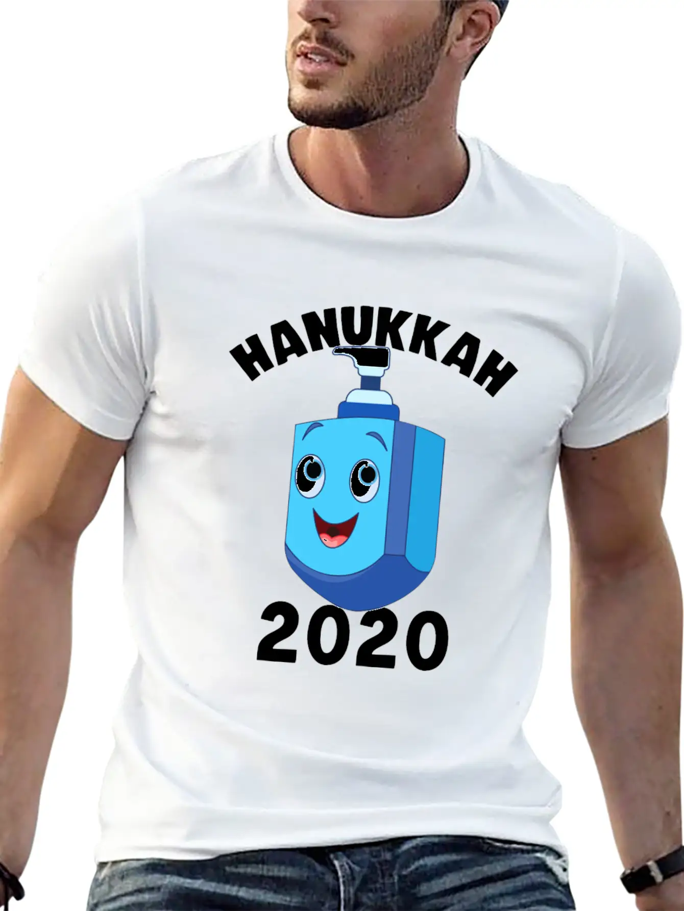Hanukkah 2020 Hand Sanitizer Dreidel Jewish Essential Unisex Summer Tee – Soft Cotton Casual Fit