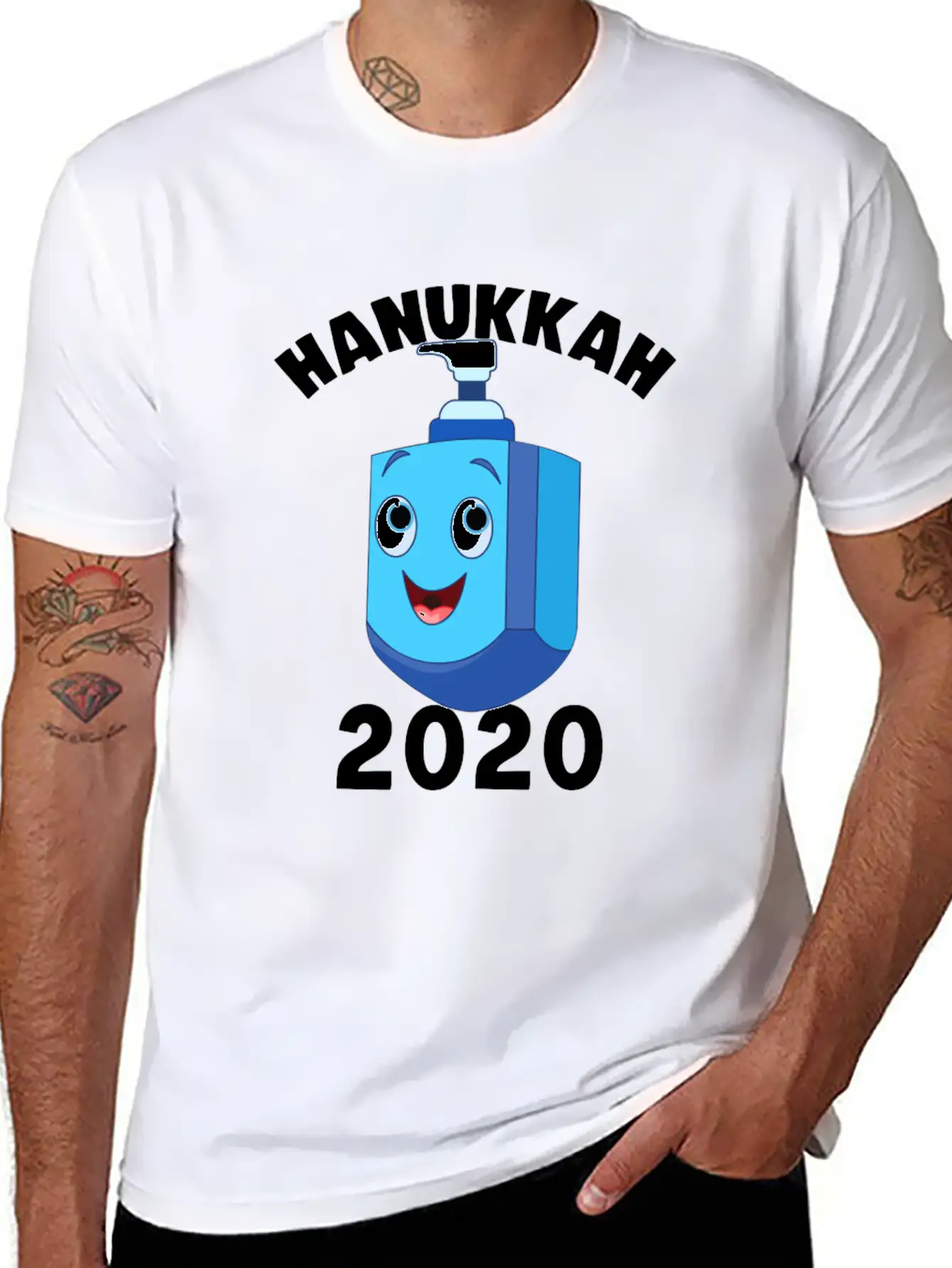 Hanukkah 2020 Hand Sanitizer Dreidel Jewish Essential Unisex Summer Tee – Soft Cotton Casual Fit